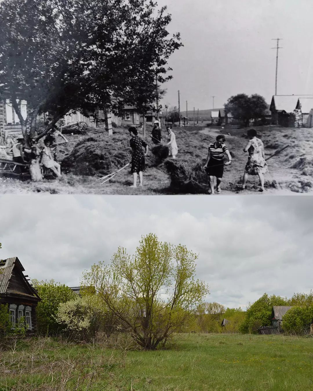 Время берет своё - Фотография, Деревня, Село, Длиннопост, Было-Стало