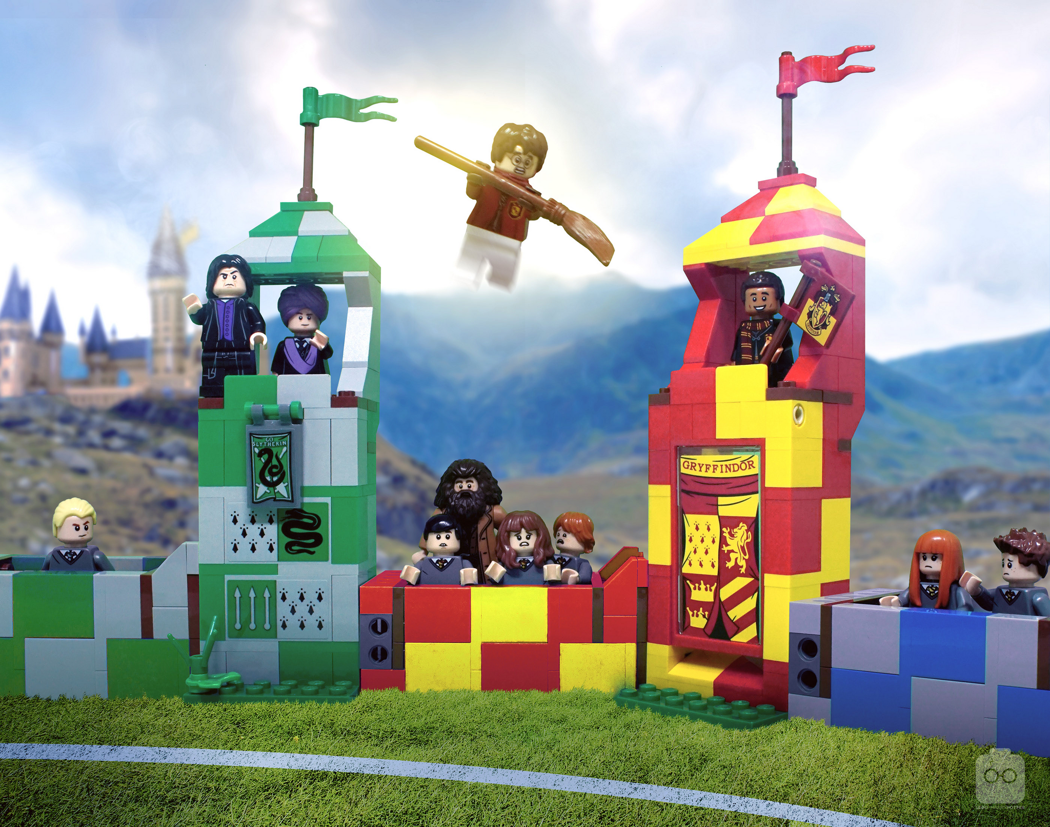 LEGO story of a boy who survived. - Lego, Harry Potter, Albus Dumbledore, Minerva McGonagall, Ron Weasley, Distribution hat, Призрак, Mirror Einalezh, Professor Quirrell, Hermione, Hagrid, Quidditch, Severus Snape, Longpost, Harry Potter and the Philosopher's Stone