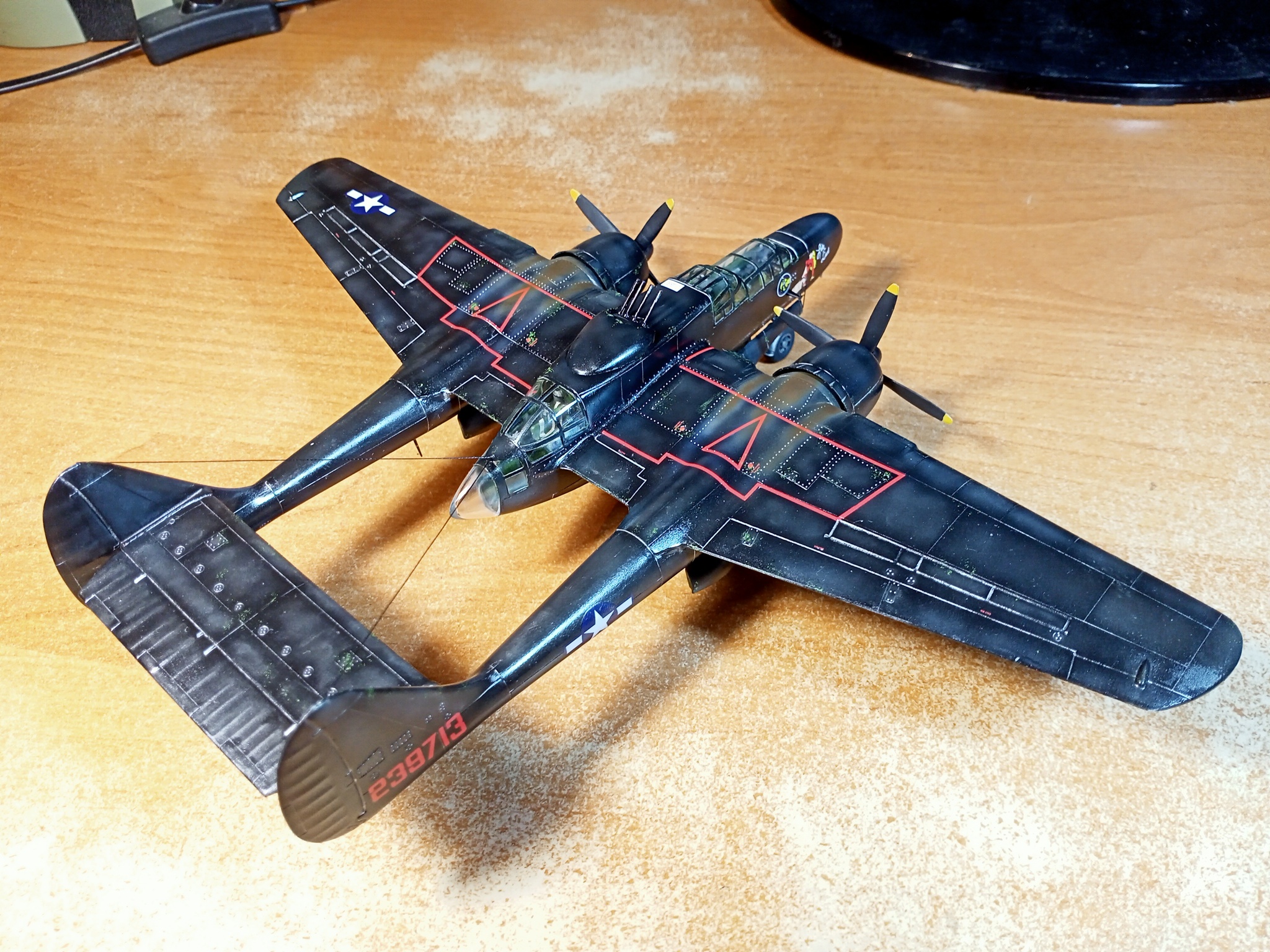 Northrop P-61B-15-NO Black Widow (1/72 Dragon). Заметки по сборке - Моё, Стендовый моделизм, Моделизм, Масштабная модель, Хобби, Миниатюра, Покраска миниатюр, Своими руками, Рукоделие с процессом, Рукоделие, Авиация, Вторая мировая война, Самолет, Сборная модель, Сборка, Аэрография, Обзор, США, Истребитель, Штурмовик авиация, Черная вдова, Длиннопост