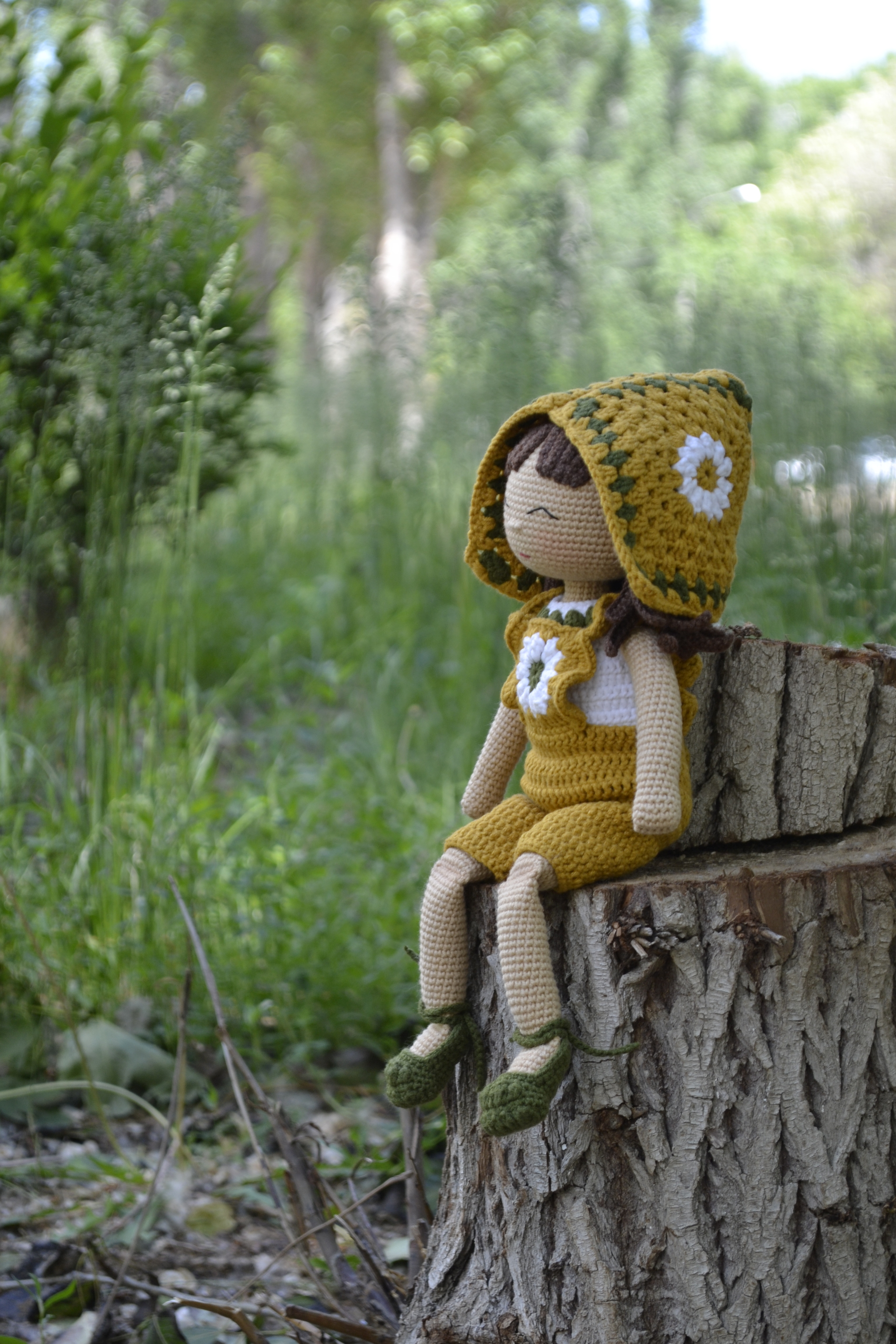 Knitted crochet doll - My, Needlework without process, Crochet, Doll, Longpost