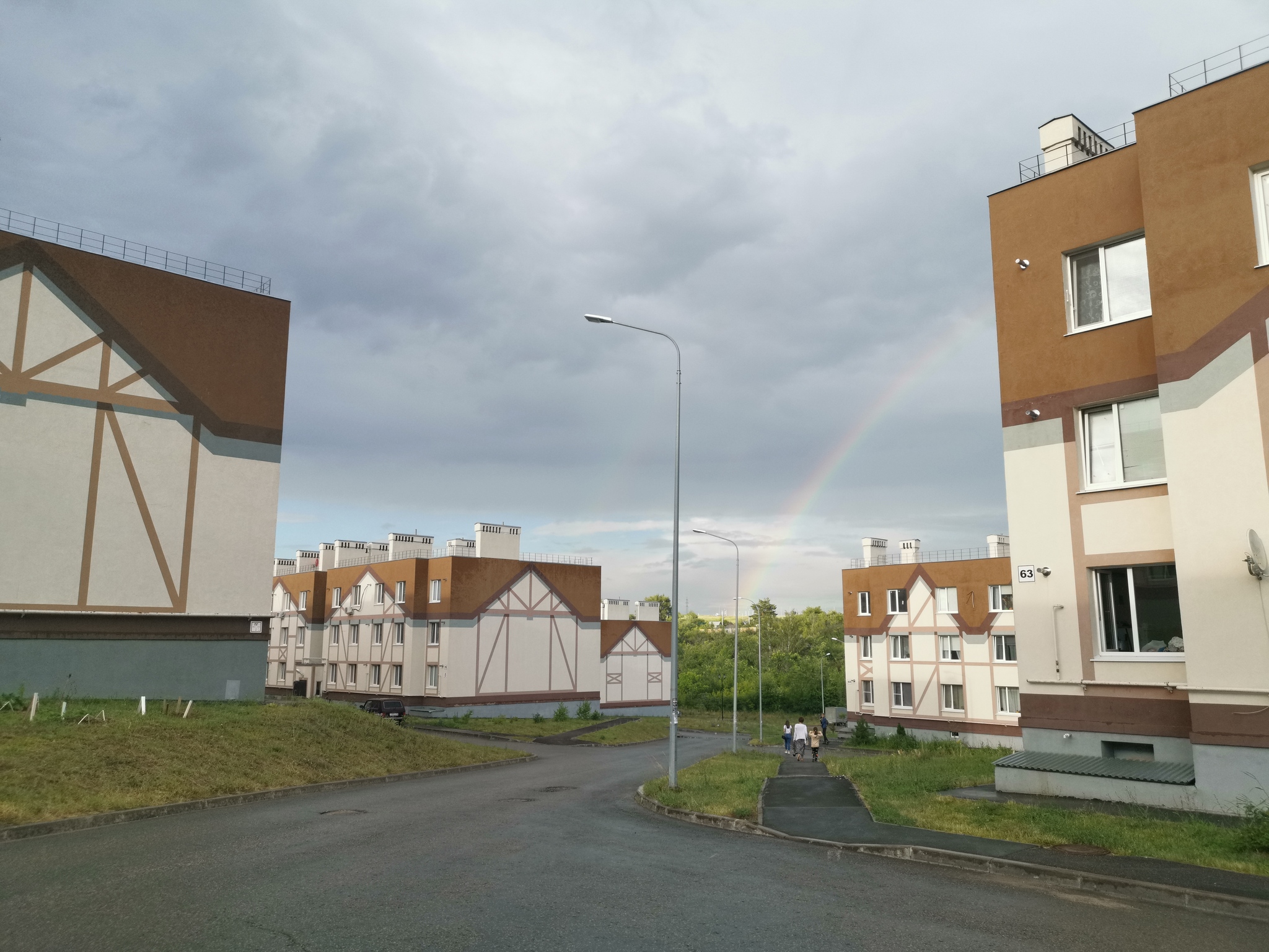 Rain, summer, sun, clouds, rainbow - My, Rainbow, The clouds, Summer