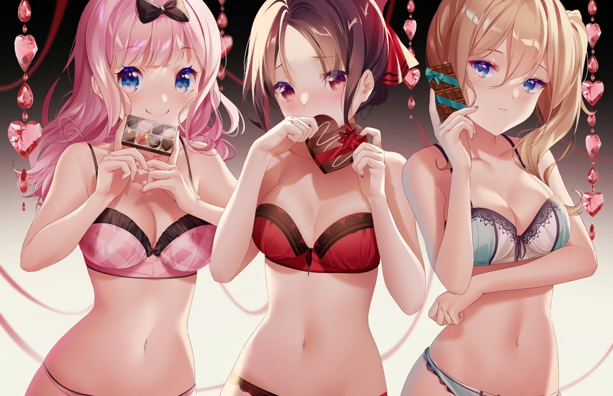 Girls from Kaguya - NSFW, Kaguya-Sama wa Kokurasetai, Shinomiya kaguya, Fujiwara chika, Hayasaka ai, Anime art, Anime