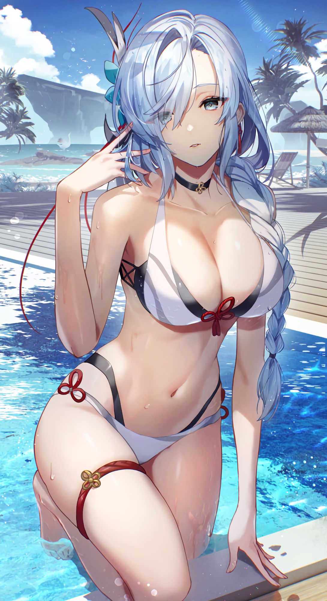 Shenhe - NSFW, Art, Anime art, Genshin impact, Games, Shenhe, Bikini