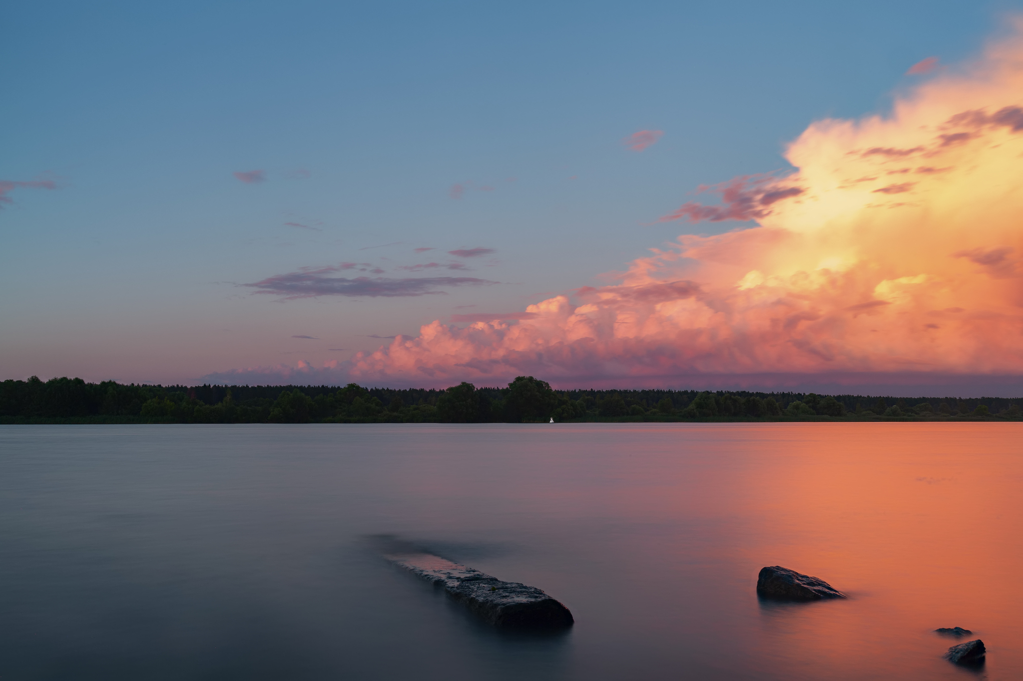 Gorodnya, M10 - My, Sky, The photo, Clouds, Sunset, Nature, River, Evening