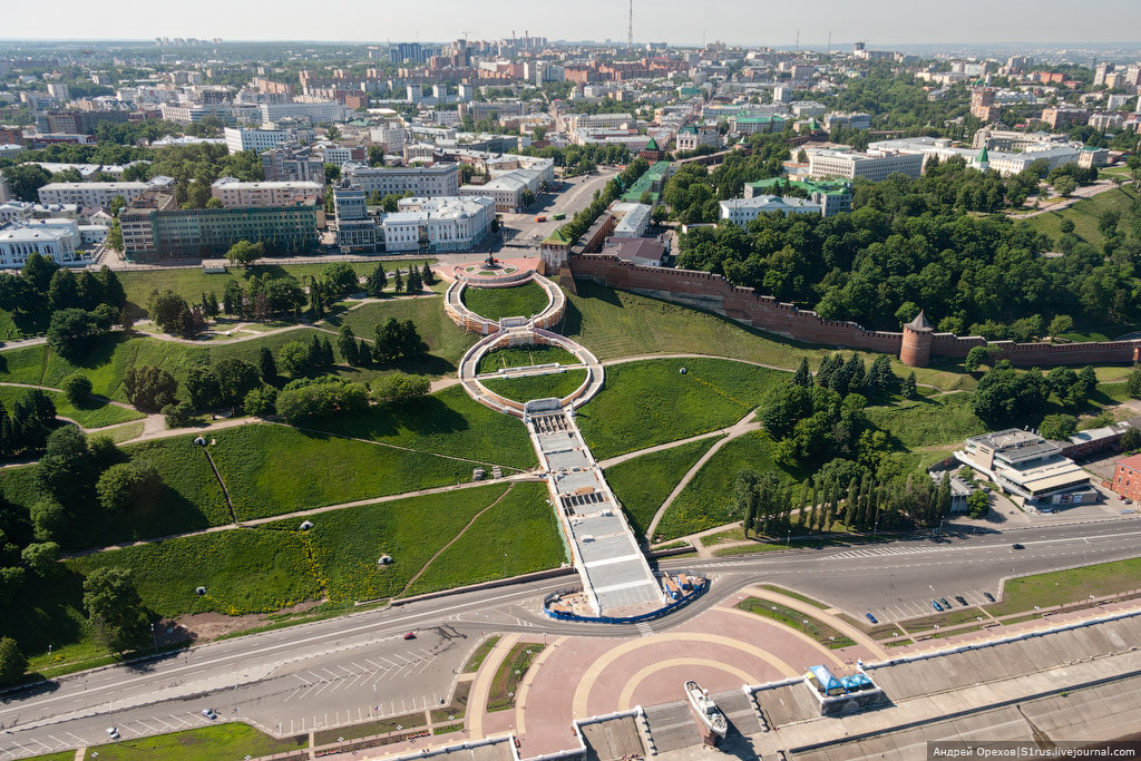 Между метромостом и стадионом. Фотограф Андрей Орехов - Нижний Новгород, Вид сверху, Было-Стало, Длиннопост