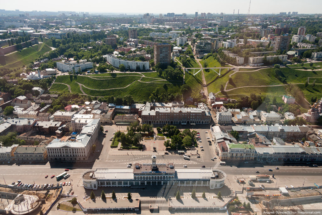 Между метромостом и стадионом. Фотограф Андрей Орехов - Нижний Новгород, Вид сверху, Было-Стало, Длиннопост