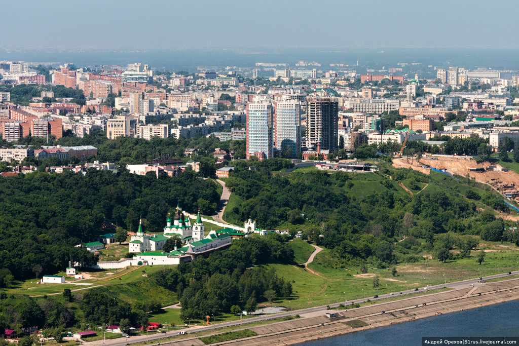 Между метромостом и стадионом. Фотограф Андрей Орехов - Нижний Новгород, Вид сверху, Было-Стало, Длиннопост