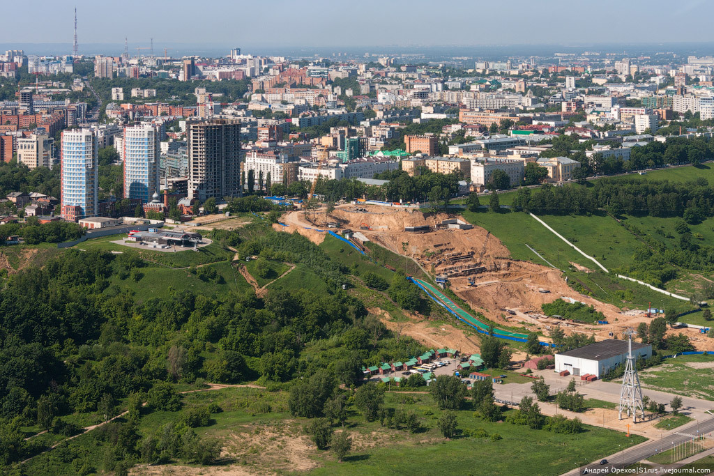 Between the metro bridge and the stadium. - Nizhny Novgorod, View from above, It Was-It Was, Longpost