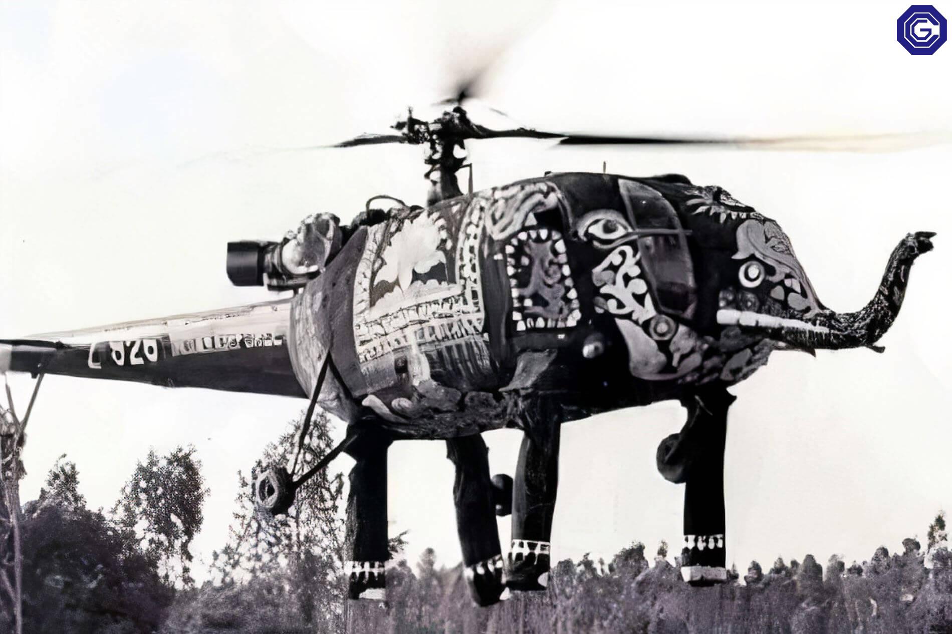 Dancing elephant helicopters from India - India, Helicopter, War elephants, Elephants, Flight, Military aviation