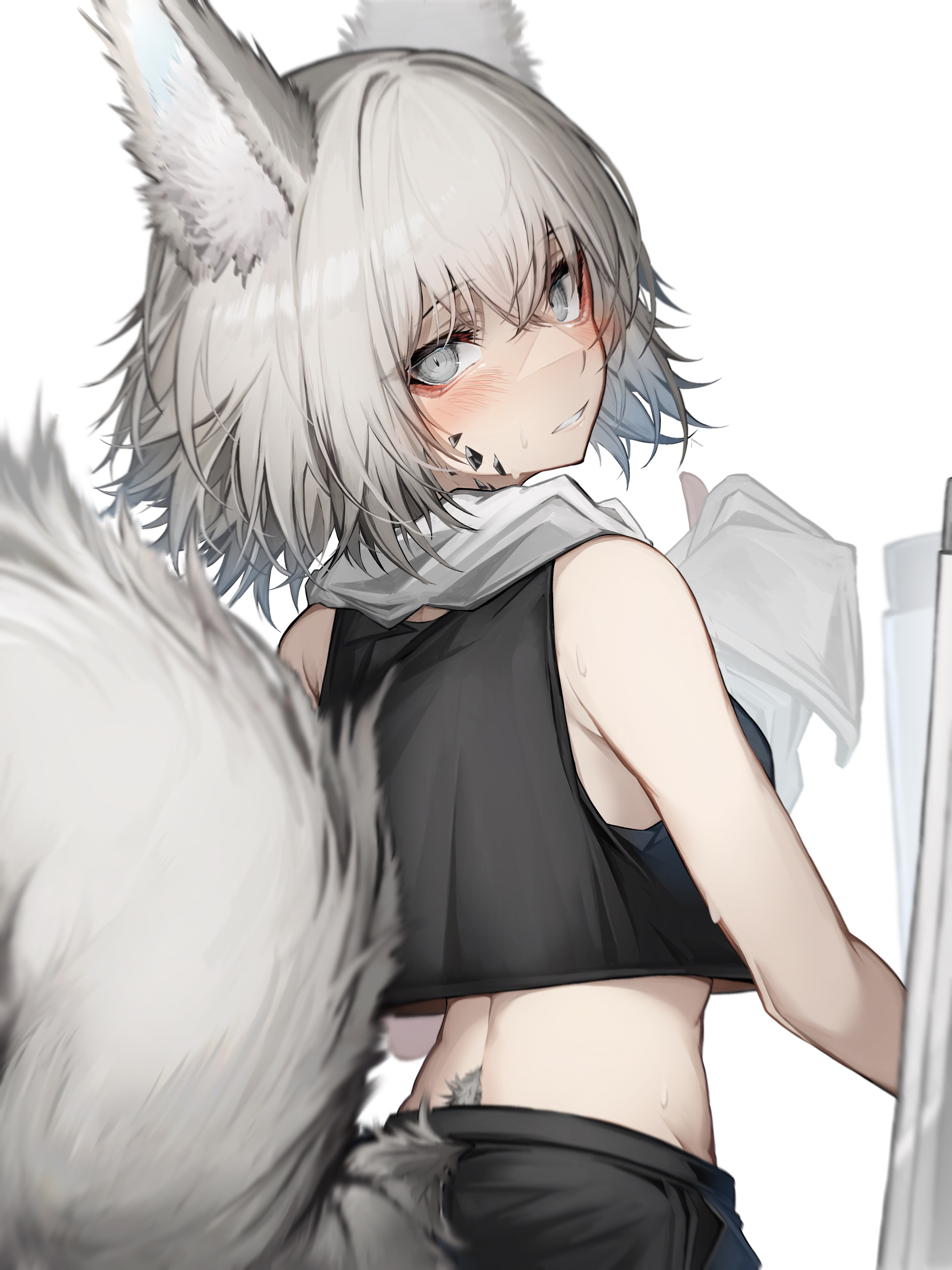 Ashlock - Аниме, Anime Art, Arknights, Ashlock, Tab head, Animal Ears, Мобильные игры