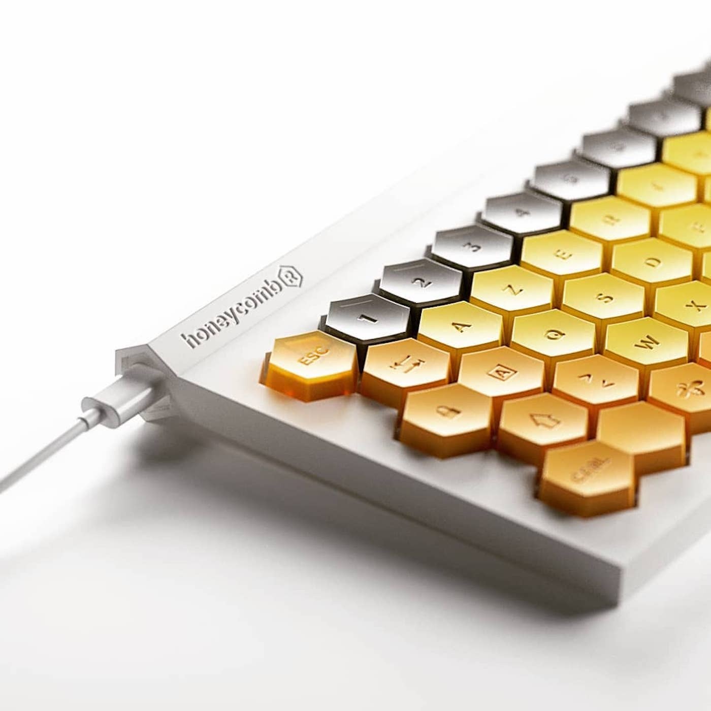 The design of this computer keyboard is inspired by honeycomb - The science, Informative, Design, Keyboard, Bees, Honeycomb, Longpost