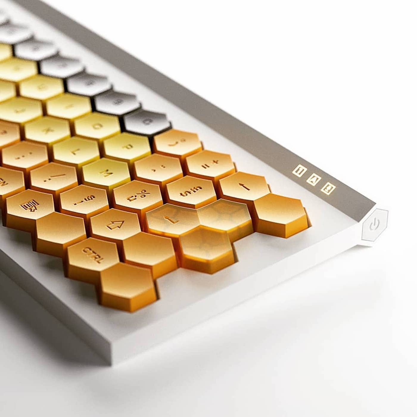 The design of this computer keyboard is inspired by honeycomb - The science, Informative, Design, Keyboard, Bees, Honeycomb, Longpost