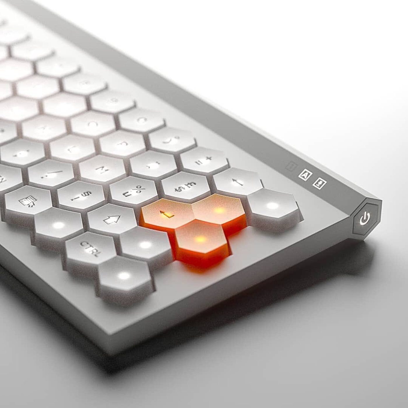 The design of this computer keyboard is inspired by honeycomb - The science, Informative, Design, Keyboard, Bees, Honeycomb, Longpost