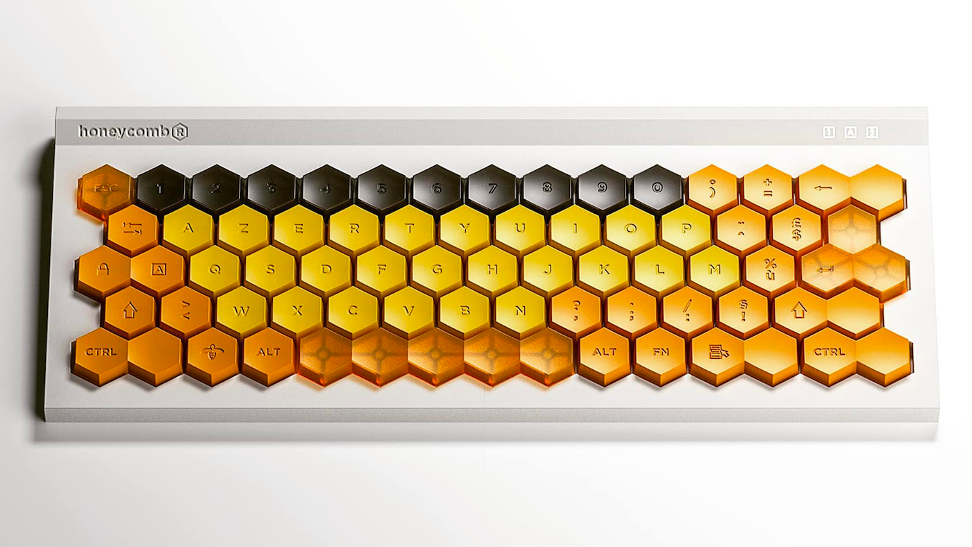 The design of this computer keyboard is inspired by honeycomb - The science, Informative, Design, Keyboard, Bees, Honeycomb, Longpost