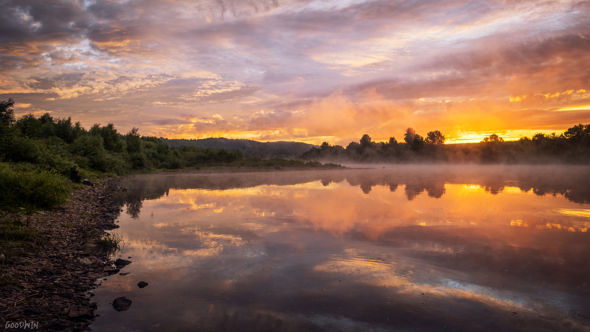 Photo riddle: camera VS phone - My, beauty, dawn, Nature, beauty of nature, River, Longpost