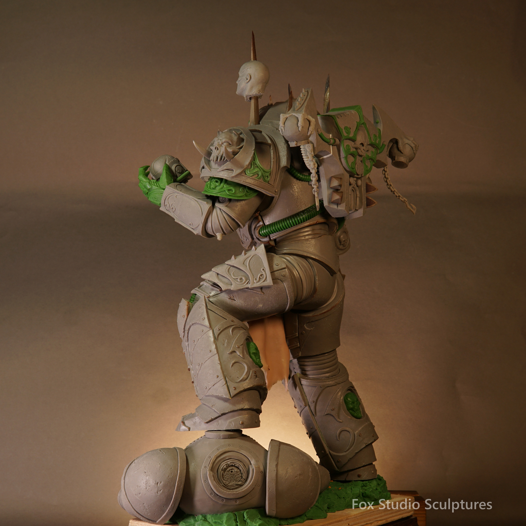 Statue of Konrad Curze. - My, Лепка, Polymer clay, Handmade, Sculpture, Warhammer 40k, Longpost