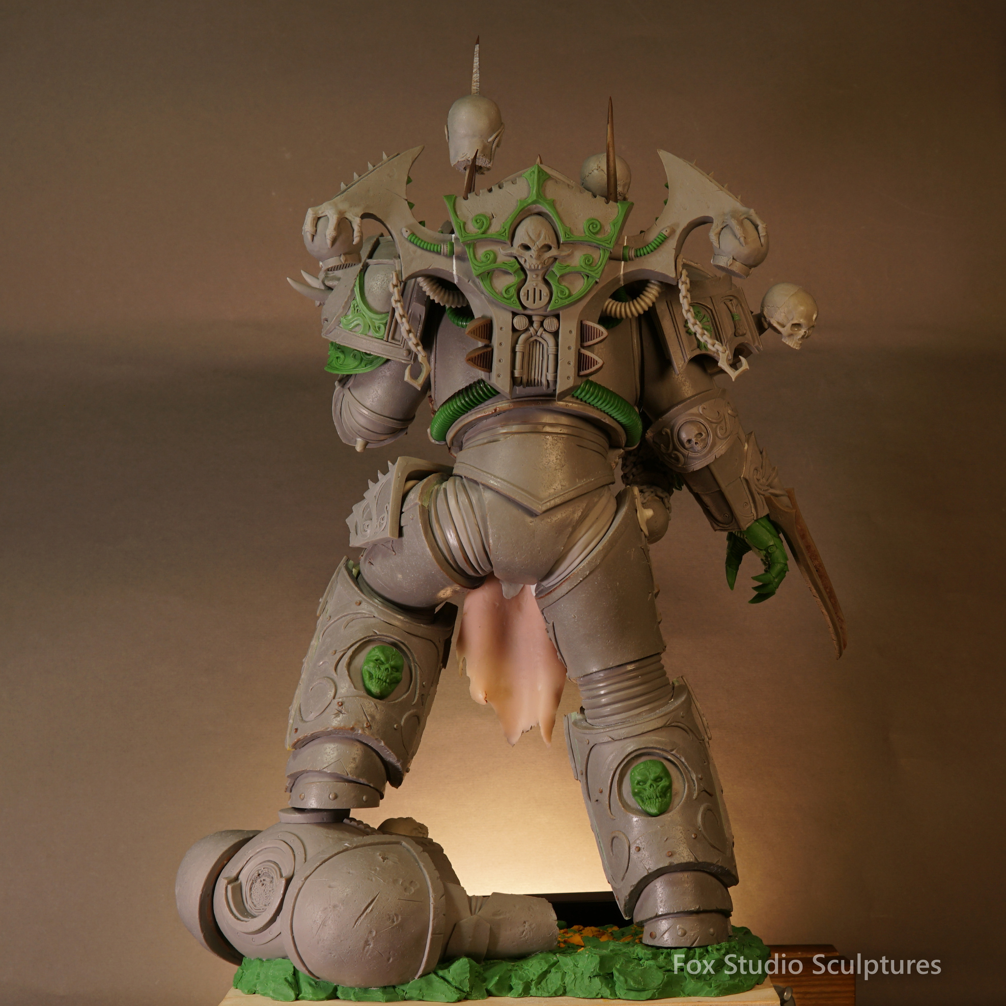 Statue of Konrad Curze. - My, Лепка, Polymer clay, Handmade, Sculpture, Warhammer 40k, Longpost