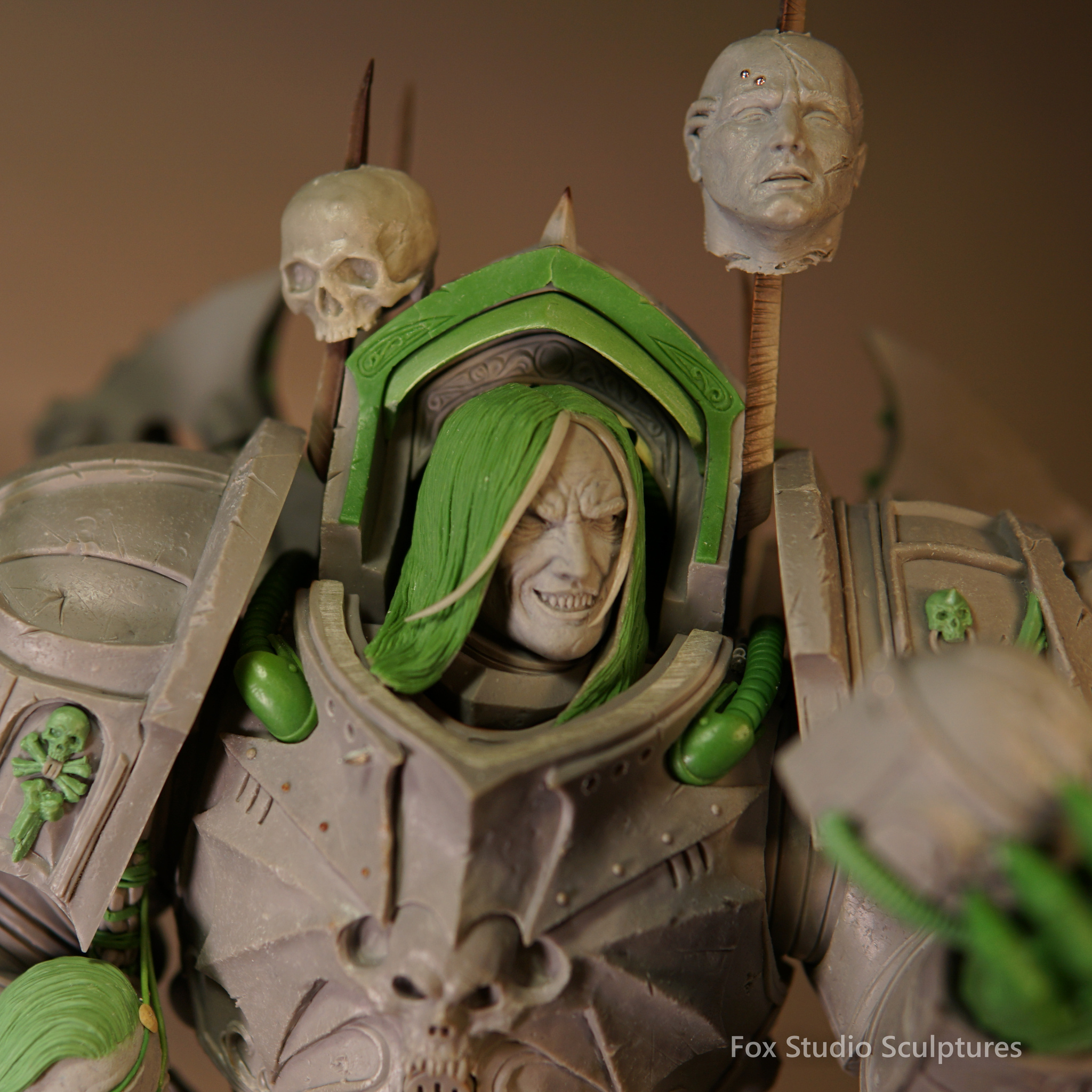 Statue of Konrad Curze. - My, Лепка, Polymer clay, Handmade, Sculpture, Warhammer 40k, Longpost