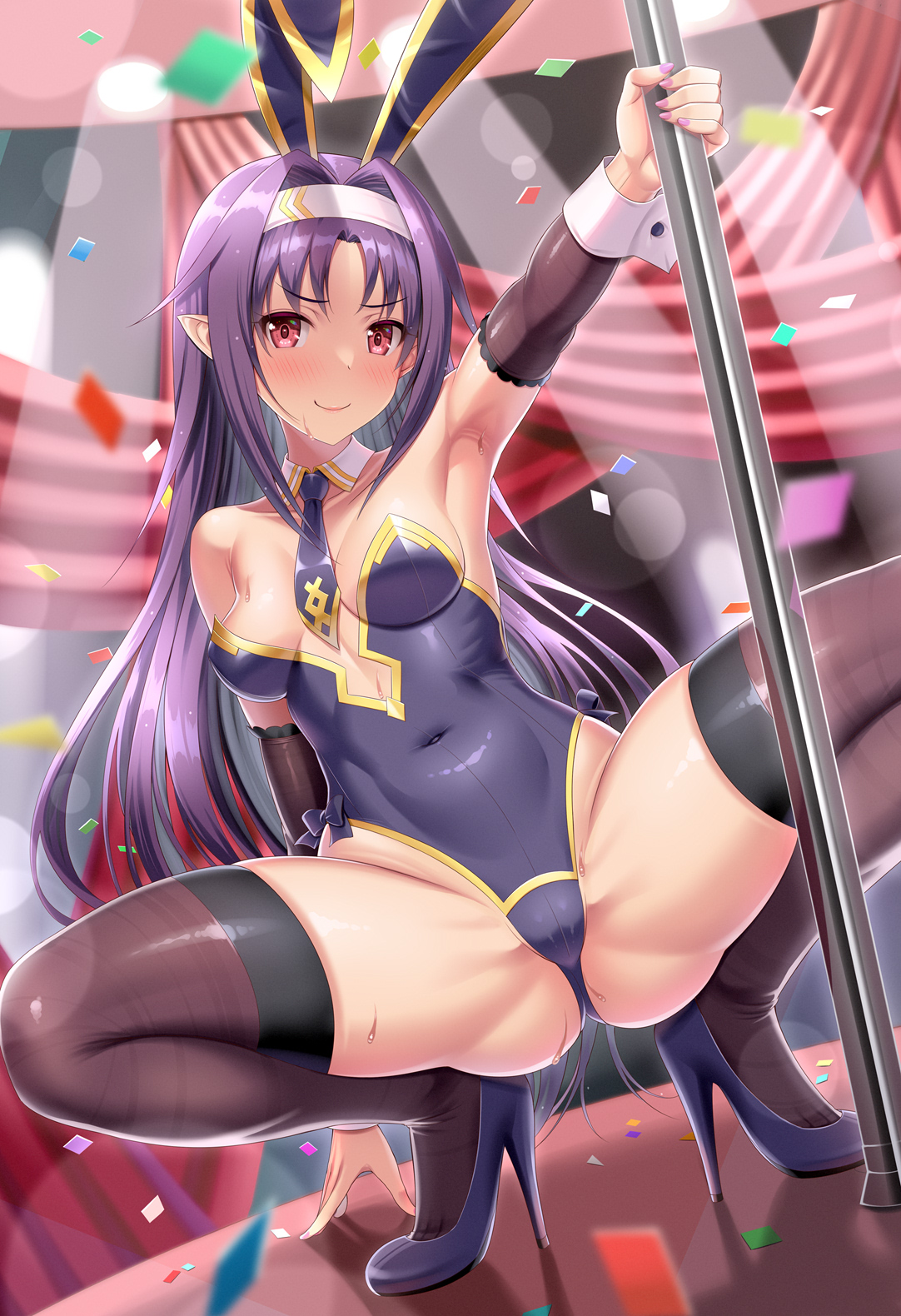 Yuki - NSFW, Anime art, Anime, Sword Art Online, Konno Yuuki, Bunnysuit, Longpost