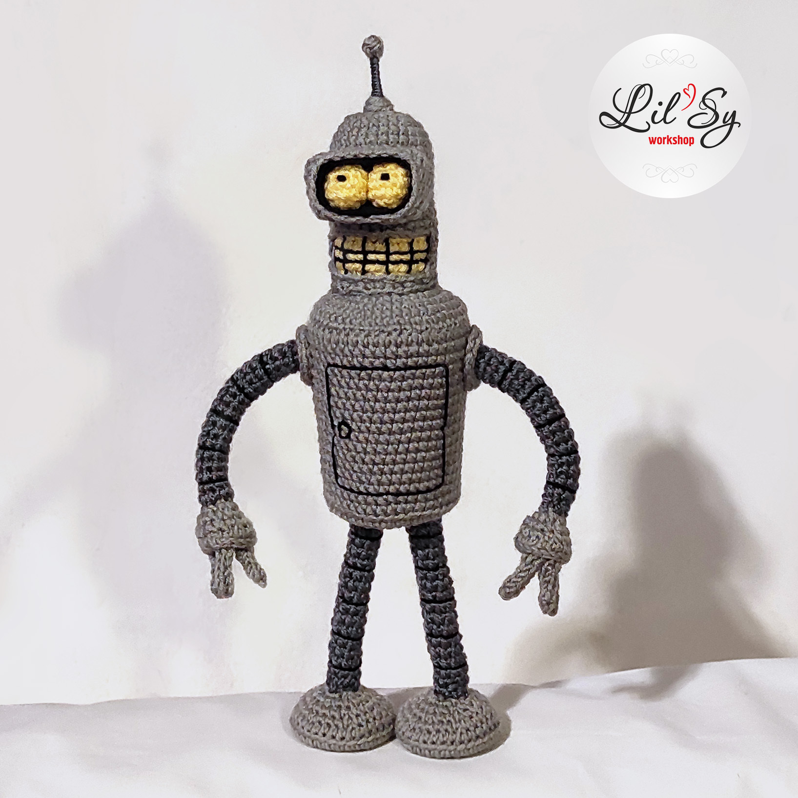 Pocket Bender Rodriguez - My, Knitted toys, Amigurumi, Crochet, Bender Rodriguez, Futurama, Robot, Needlework without process, Longpost