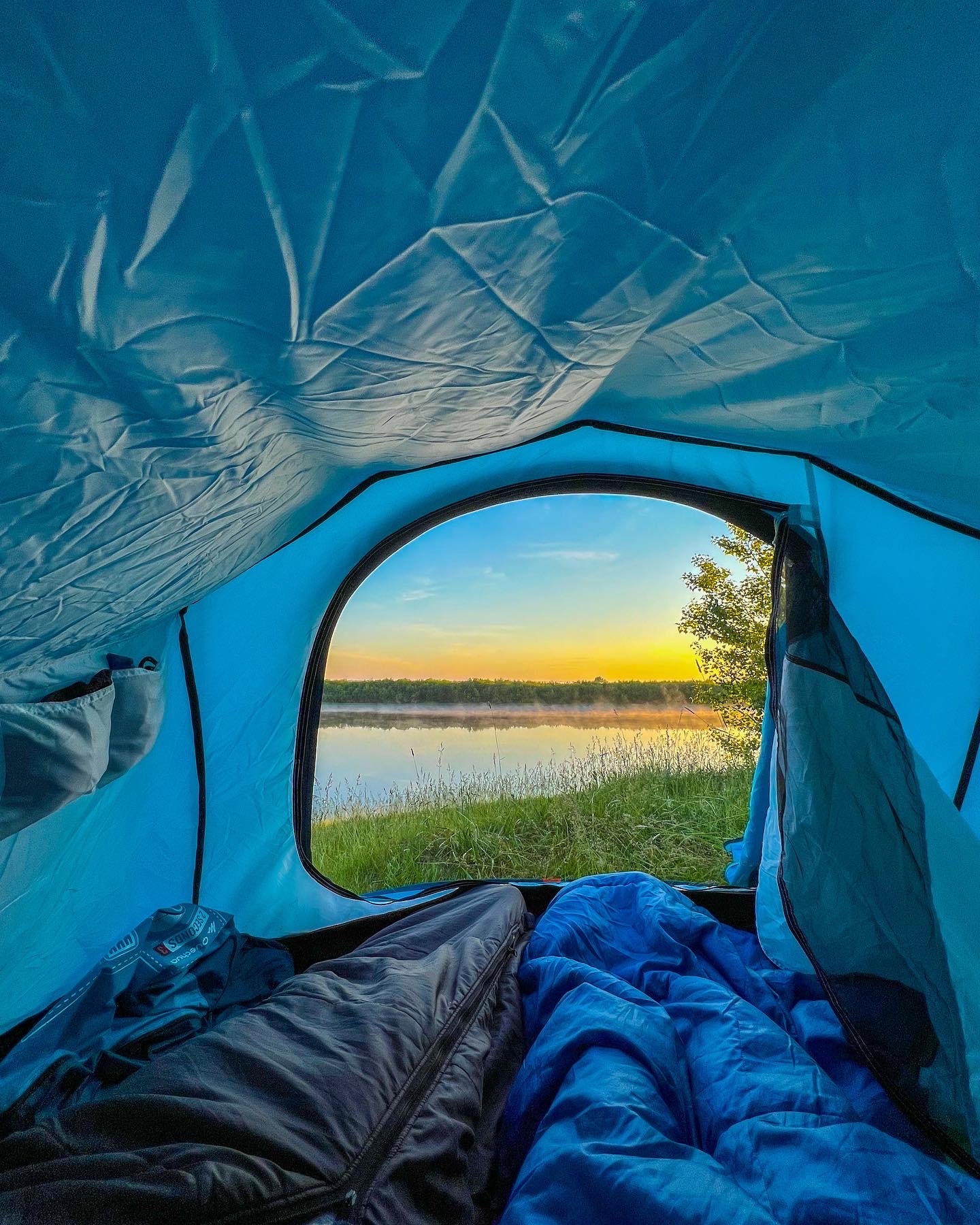 Views from the tent - My, Ural, Tent, Travels, River, dawn