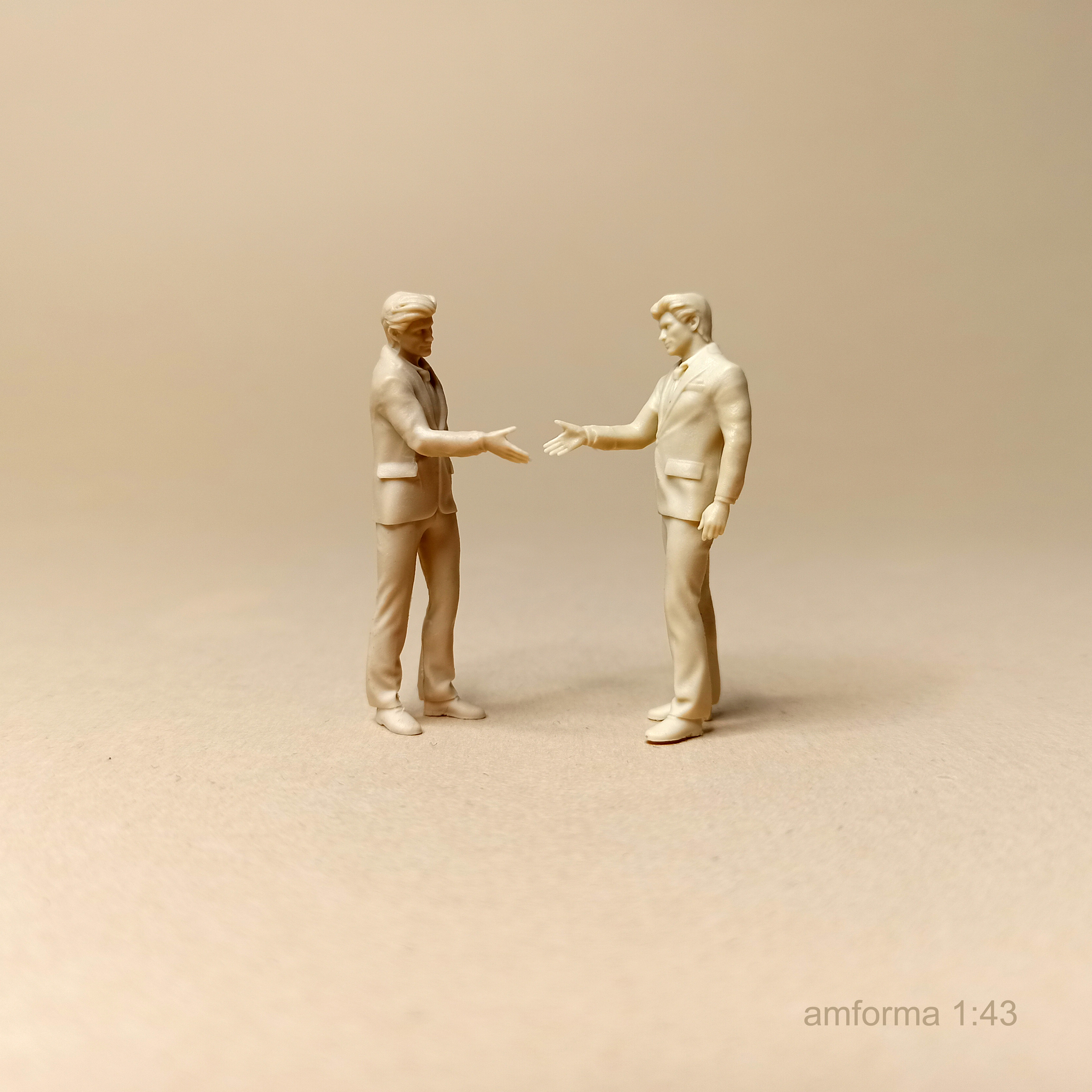 Gentleman #2 - My, Scale model, 3D печать, Miniature, Figurines, Stand modeling, Modeling, Collecting, 3D modeling, 3D, Gentlemen, Handshake, Photopolymer printing, Casting, Longpost