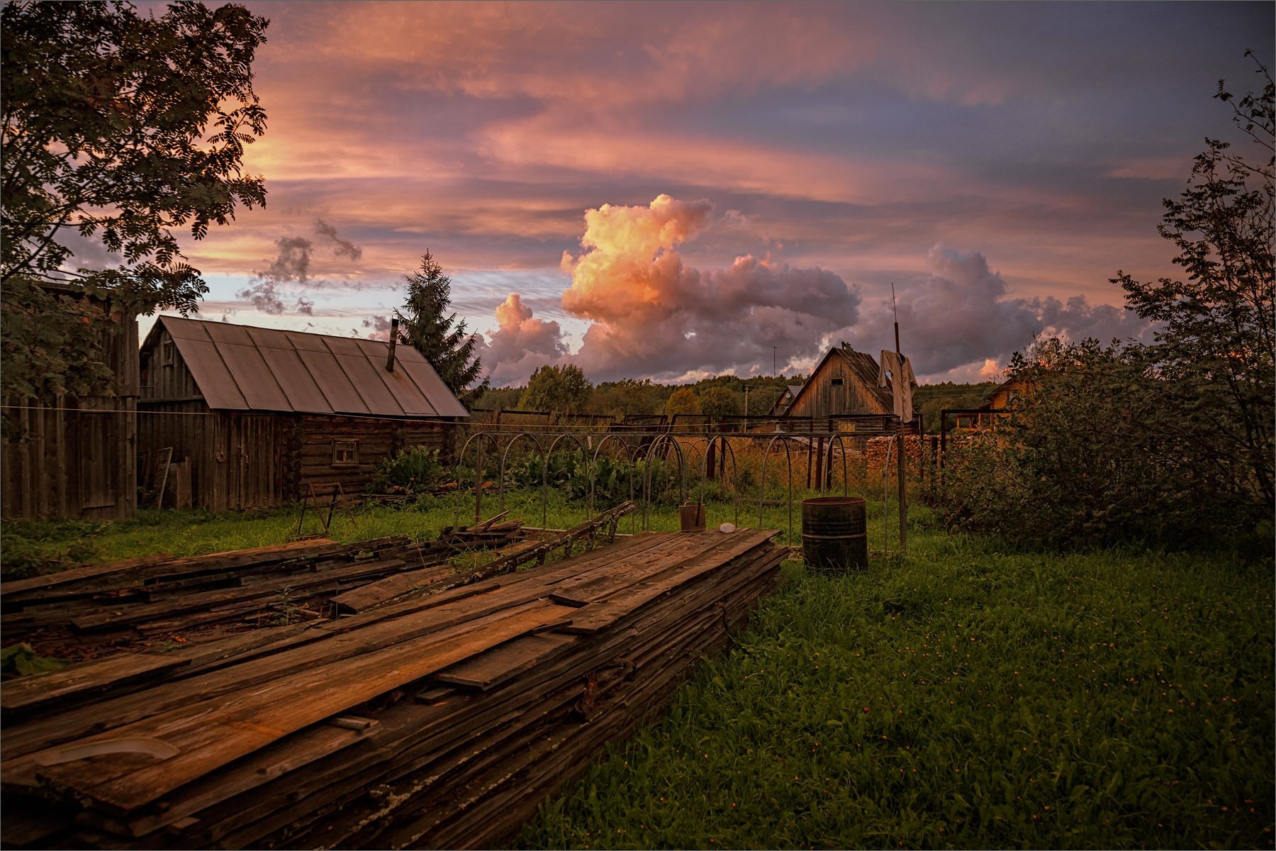 rural sunset - The photo, Village, Village, Sunset