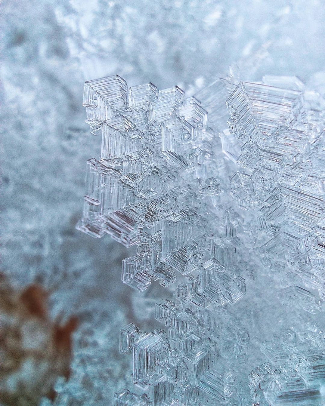 Snow crystals.Macro.Shot on Redmi Note 9S - My, Macro photography, Snow, The photo, beauty, Crystals, Longpost, Shuya, Mobile photography