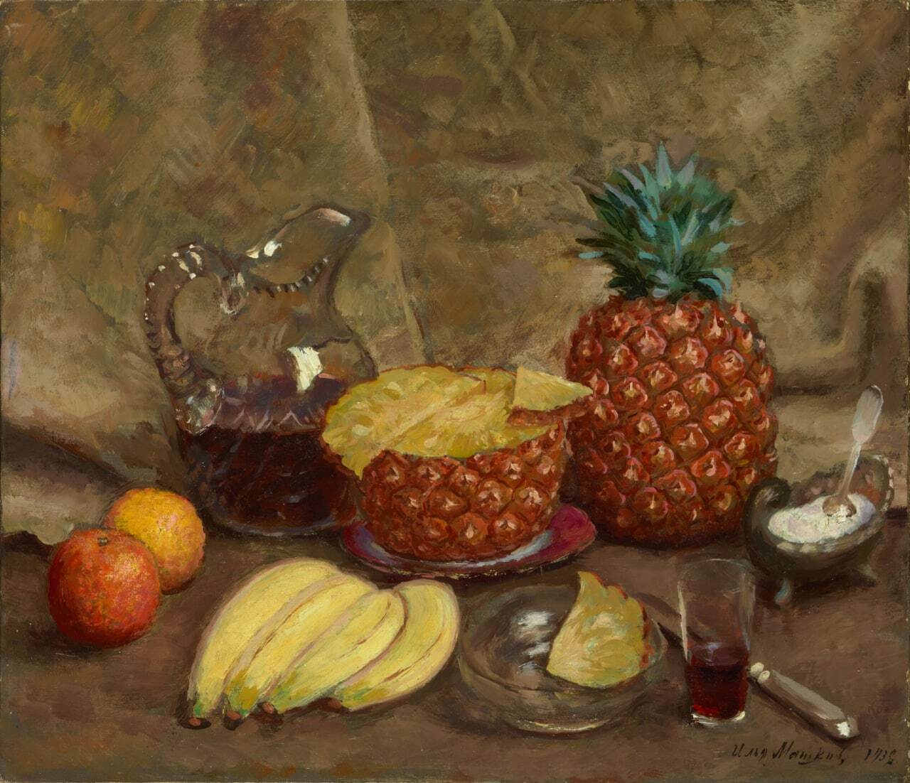 Pineapples and bananas - Art, Still life, Фрукты, A pineapple, Banana, Painting, Longpost