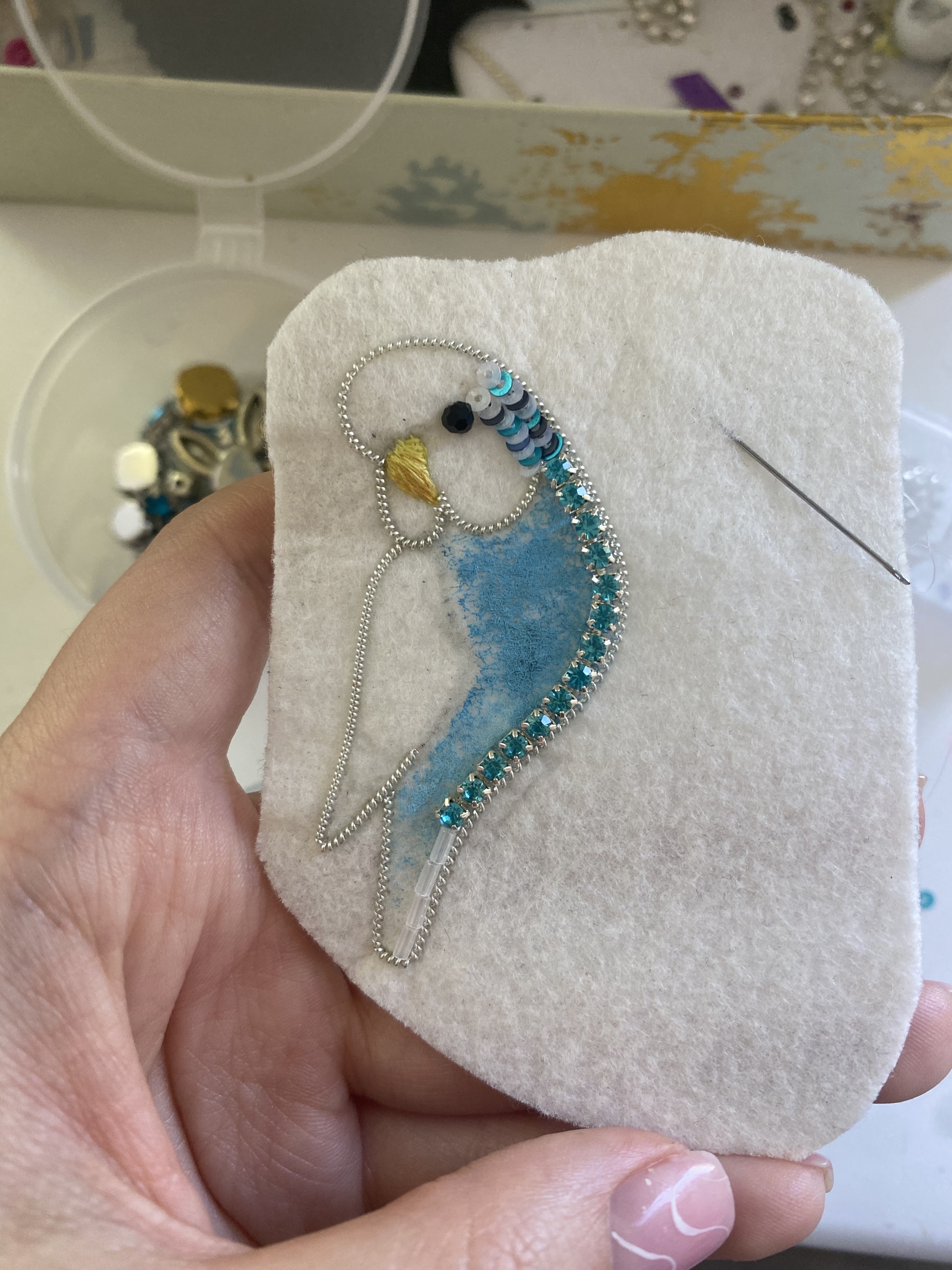 Master class - parrot - My, Needlework with process, A parrot, Embroidery, Video, Vertical video, Longpost