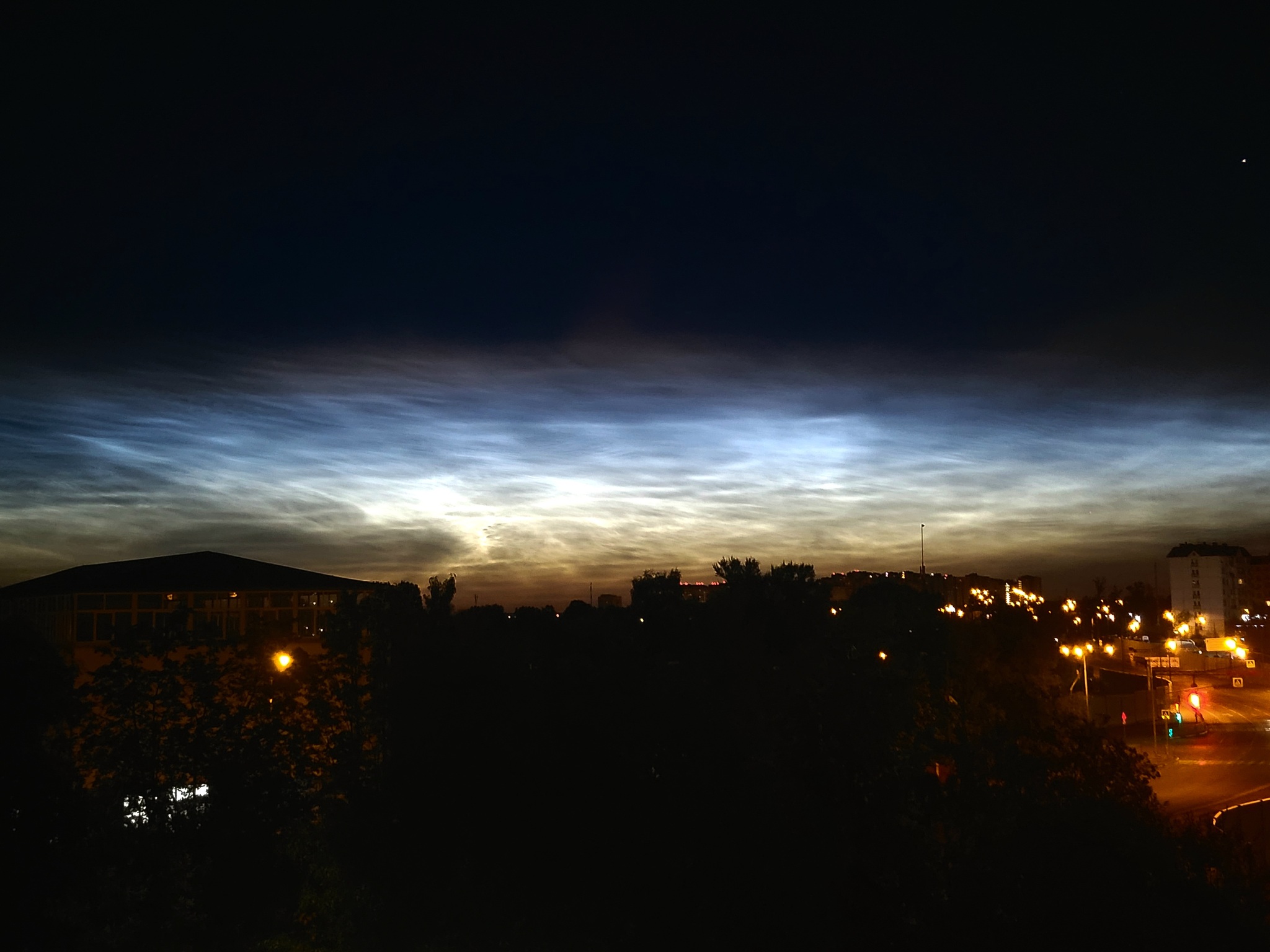 noctilucent clouds - My, Nature, Clouds, Noctilucent clouds