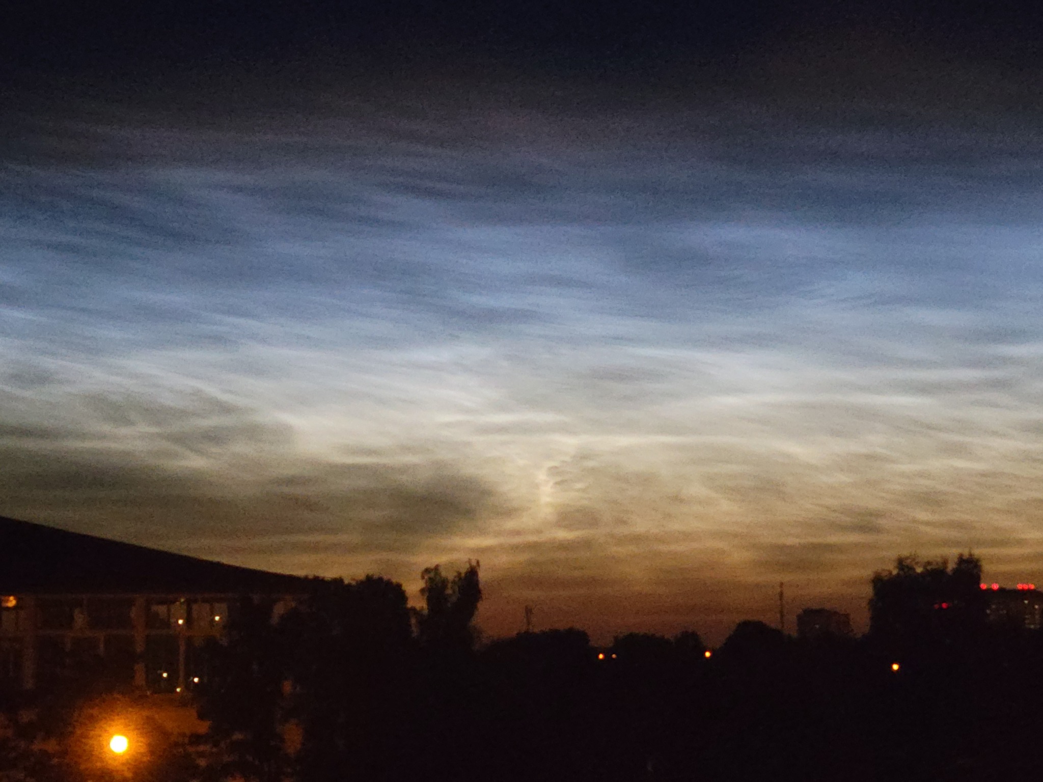 noctilucent clouds - My, Nature, Clouds, Noctilucent clouds