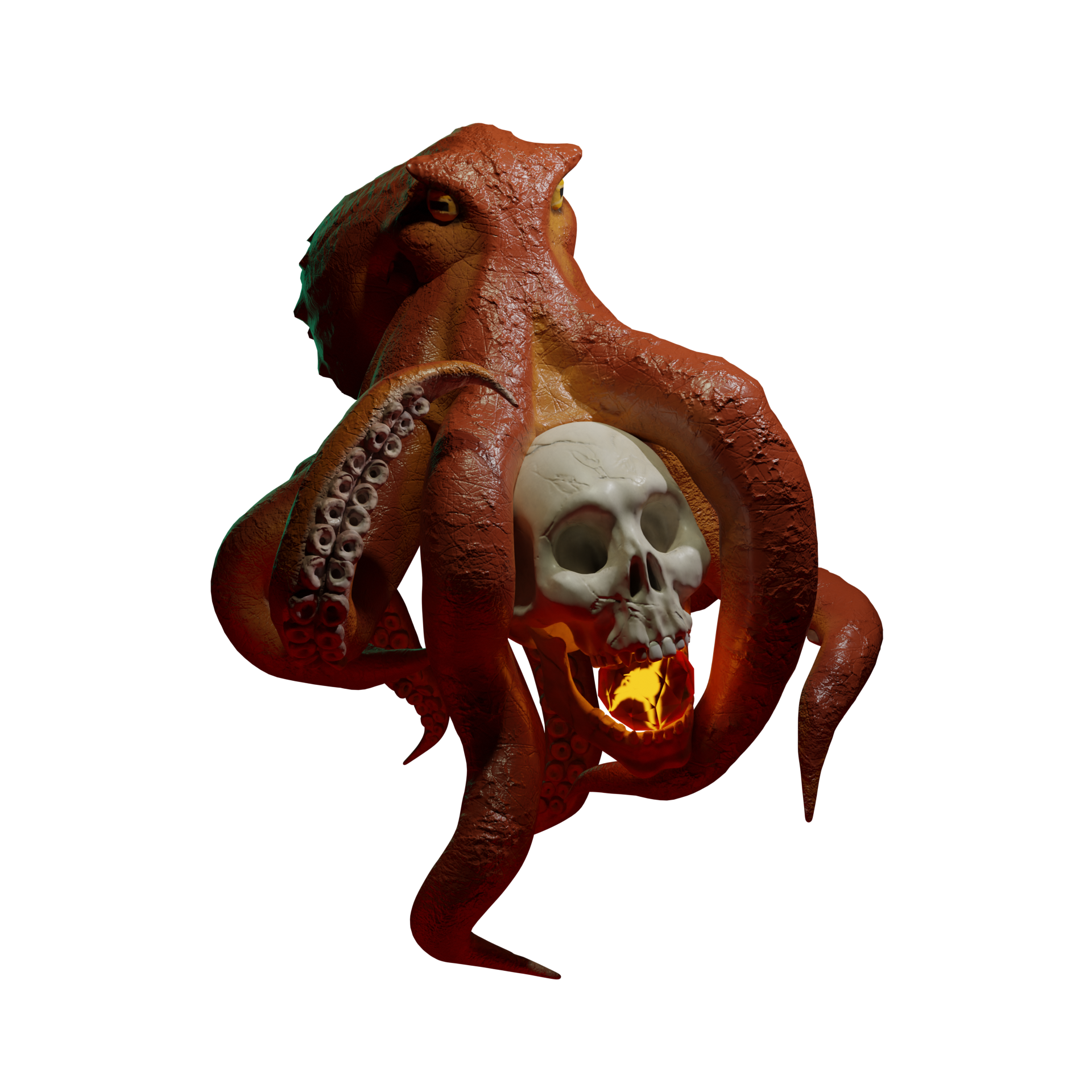 A little gloomy octopus :) - My, 3D, 3D modeling, Blender, Computer graphics, Video, Soundless, Vertical video, Longpost