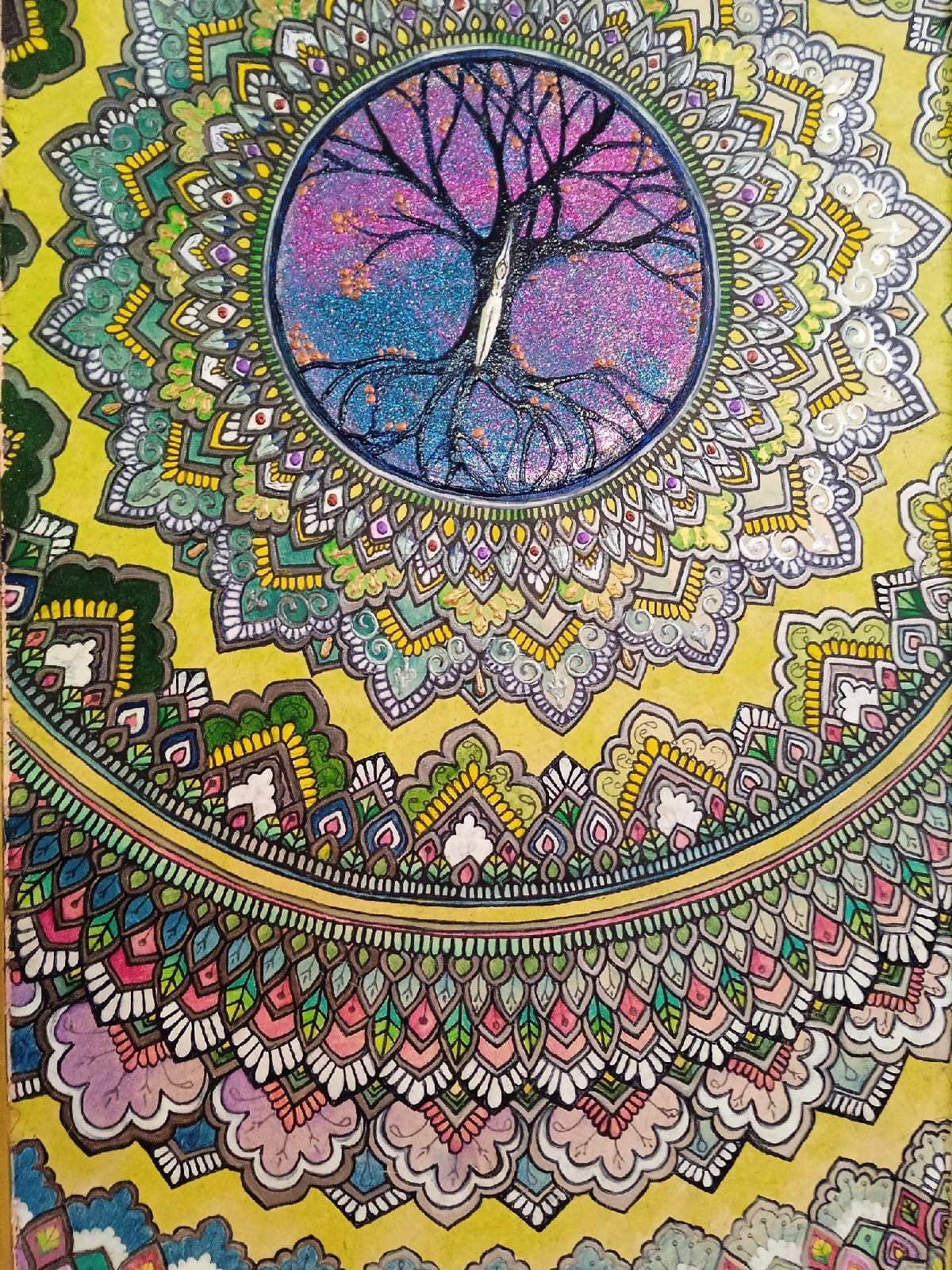 Artistic. continuation - My, Motivation, Creation, With your own hands, Mandala, Inspiration, Painting, Dog, Acrylic, Watercolor, Longpost, Needlework with process