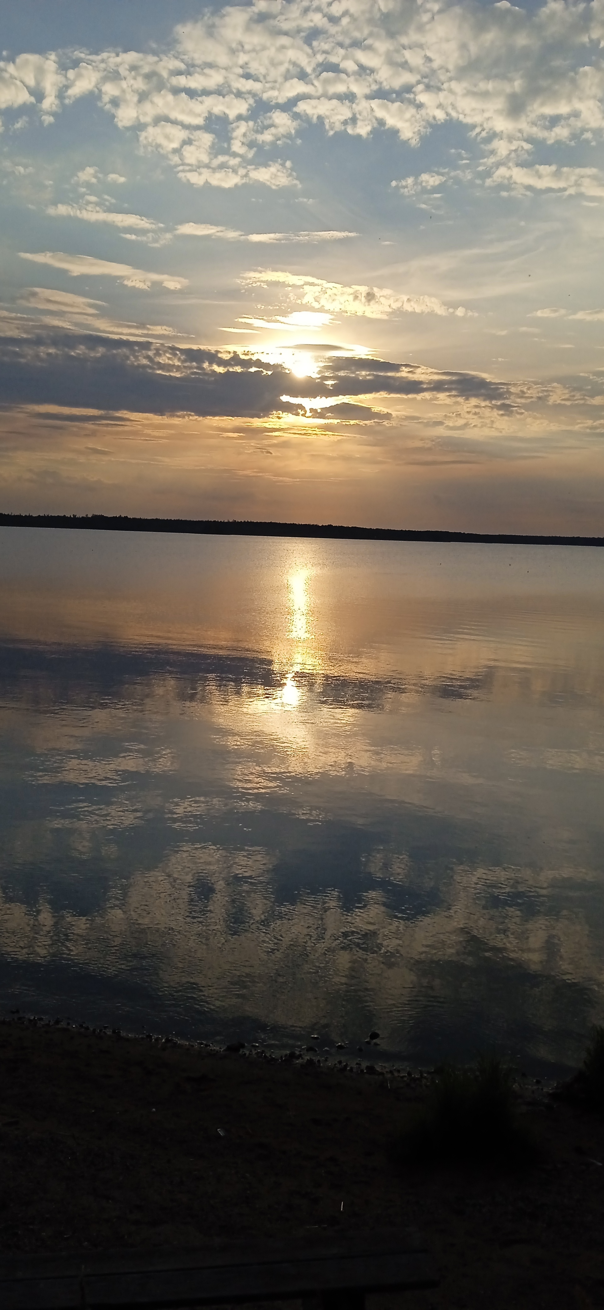 Sunset at Lake Peno Tver Region - My, beauty of nature, Lake, Longpost