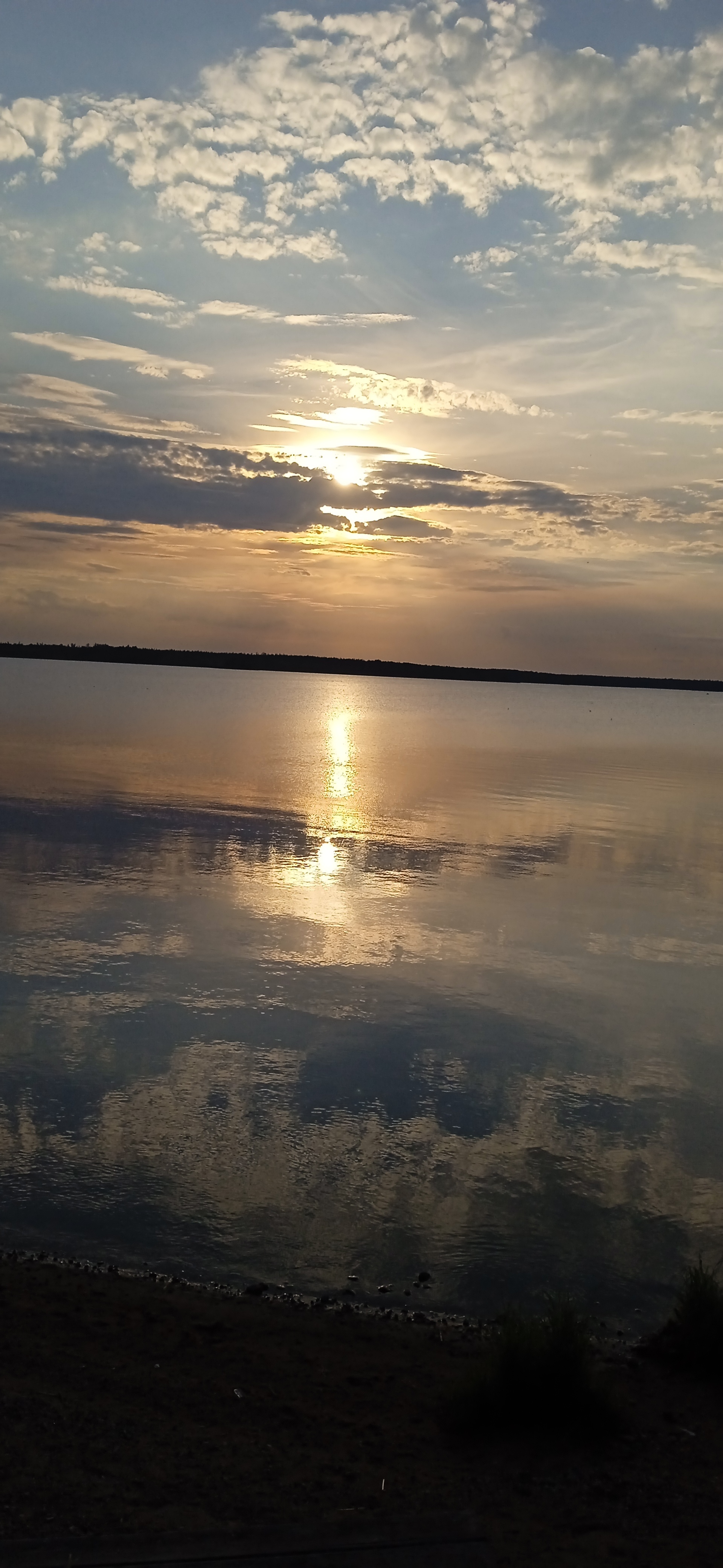 Sunset at Lake Peno Tver Region - My, beauty of nature, Lake, Longpost