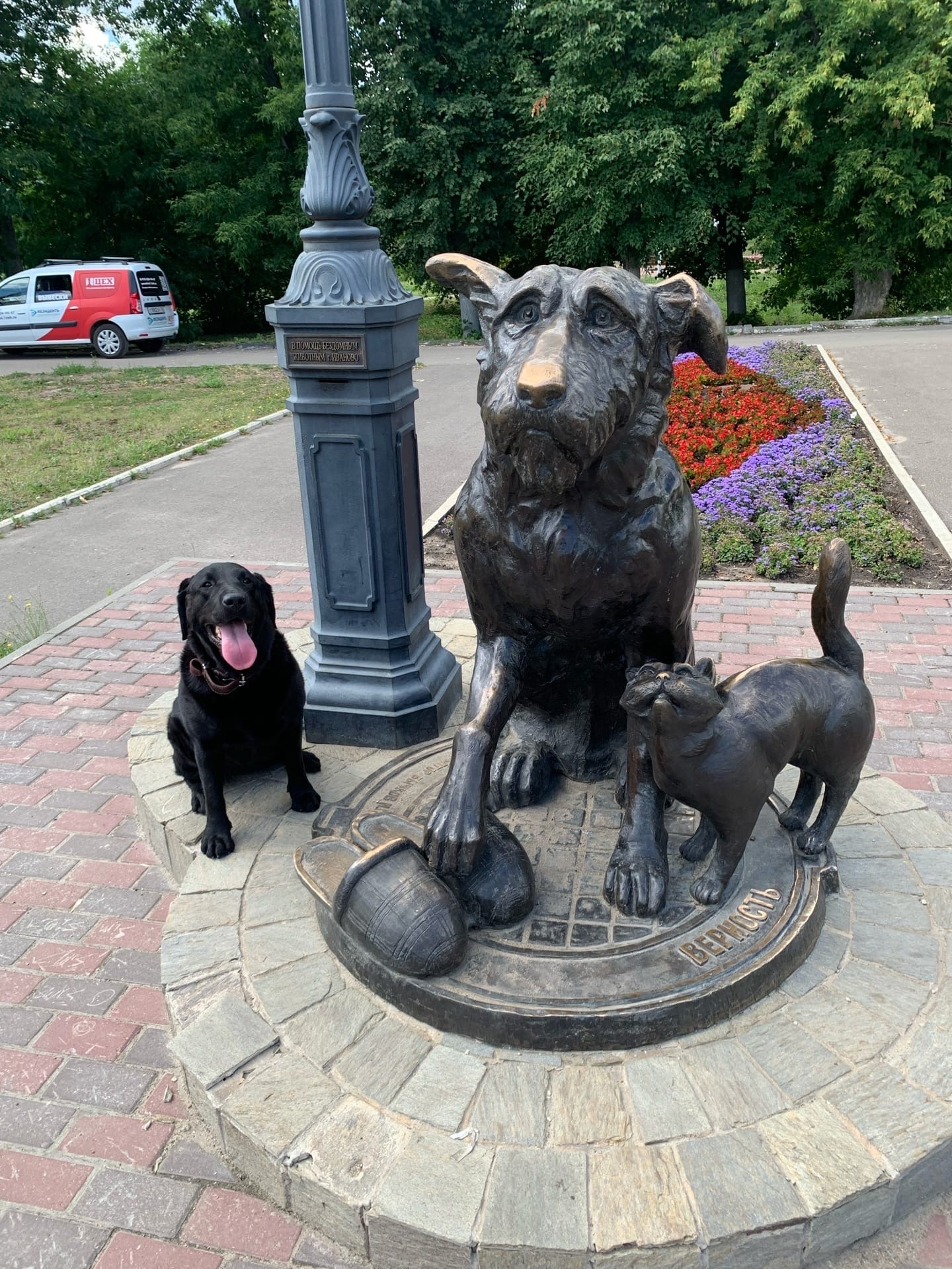 Big dog's little journey continues - My, Ivanovo, Yaroslavl, Travels, Tourism, Labrador, Loyalty, St. George the Victorious, Russian roads, Road, Drive, Longpost, Dog