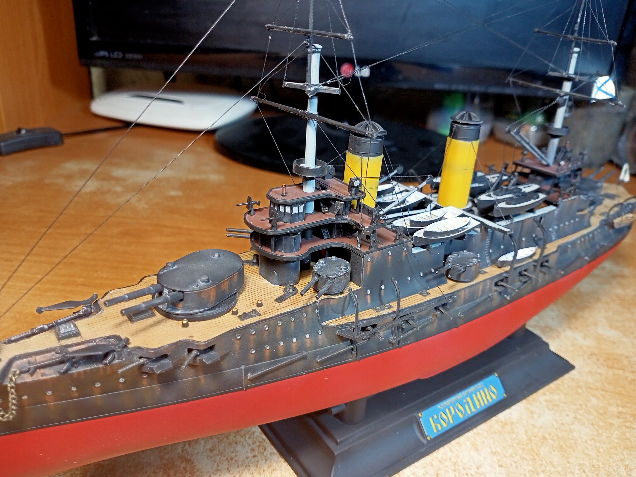 Battleship Borodino (1/350 Star). Assembly notes - My, Stand modeling, Modeling, Scale model, Hobby, Miniature, Painting miniatures, With your own hands, Needlework with process, Needlework, Prefabricated model, Assembly, Airbrushing, Overview, Ship modeling, Ship, Battleship, Russo-Japanese war, Borodino, Fleet, Российская империя, Longpost