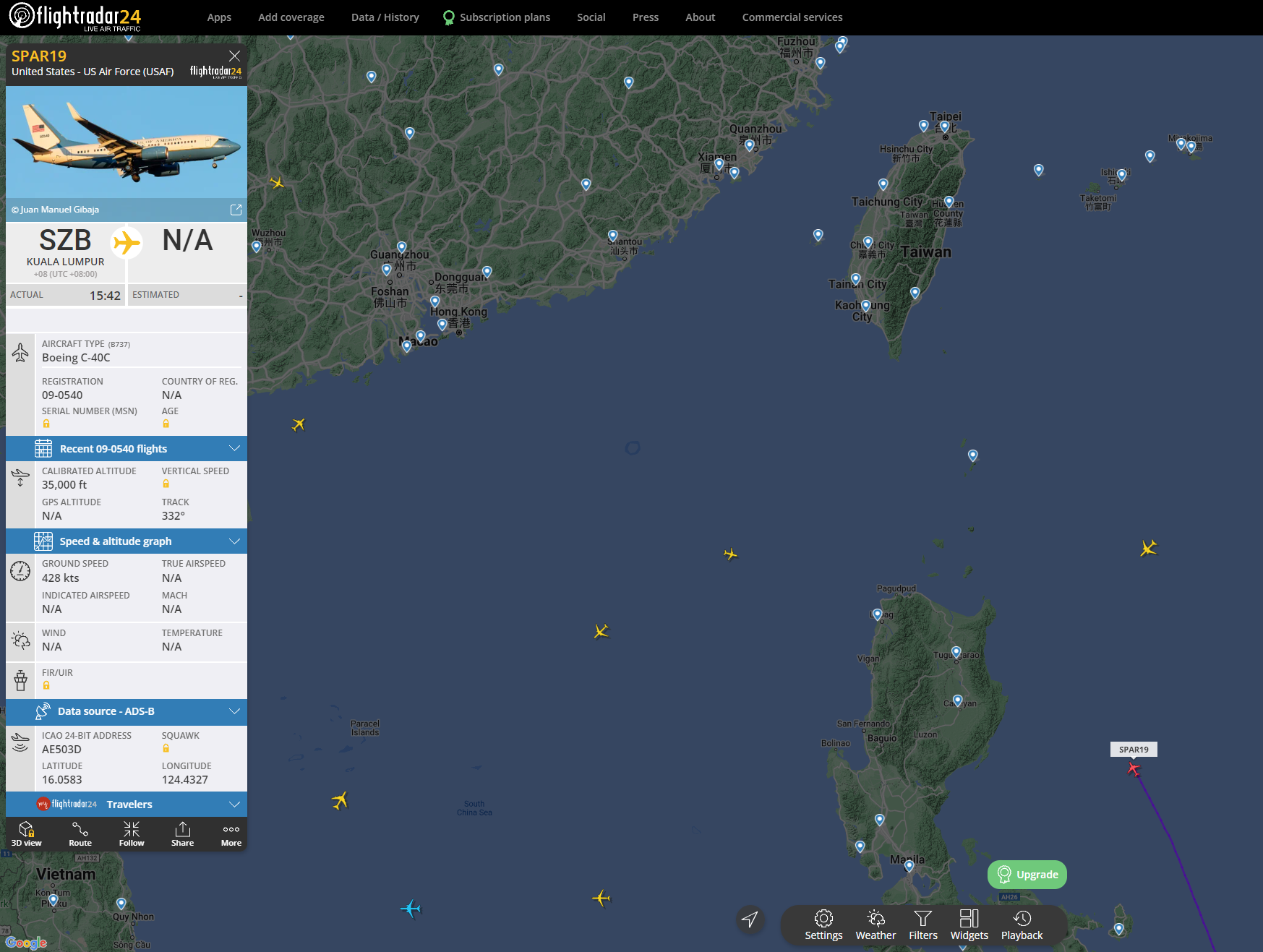 Может еще не поздно повернуть назад?? - Нэнси Пелоси, Тайвань, Политика, Flightradar24