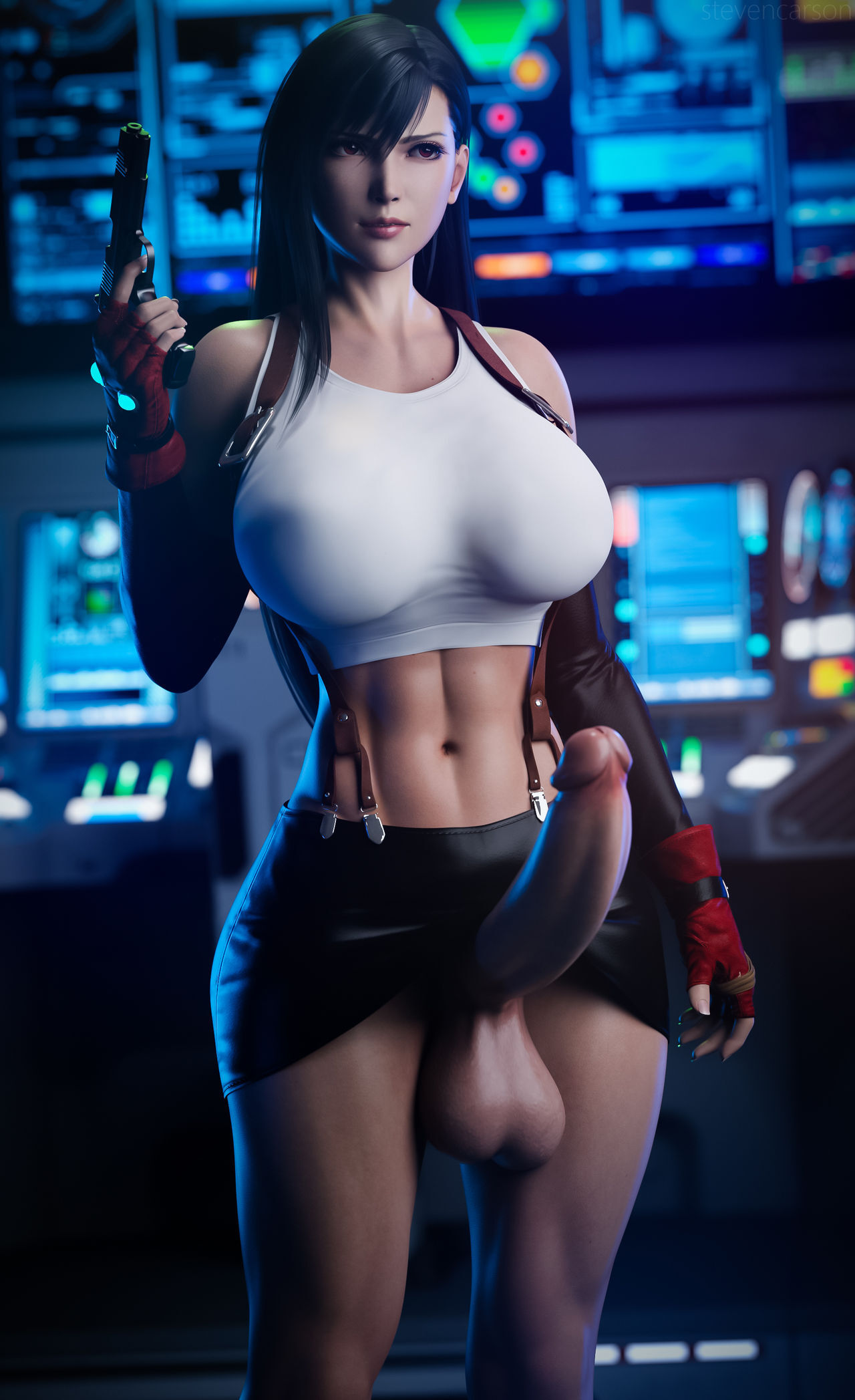 Tifa lockhart - NSFW, Futanari, Futa art, Big dick futa, Tifa lockhart, Final fantasy vii, Stevencarson, Longpost