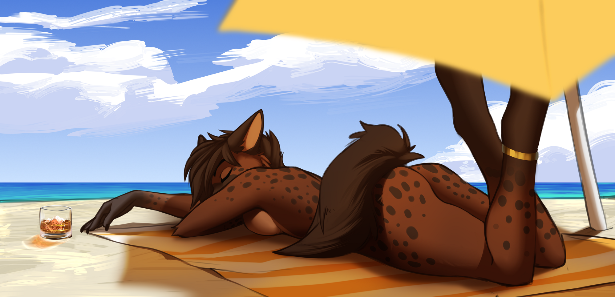 Relax - NSFW, Furry, Anthro, Art, Furotica, Furry hyena, Sinalanf