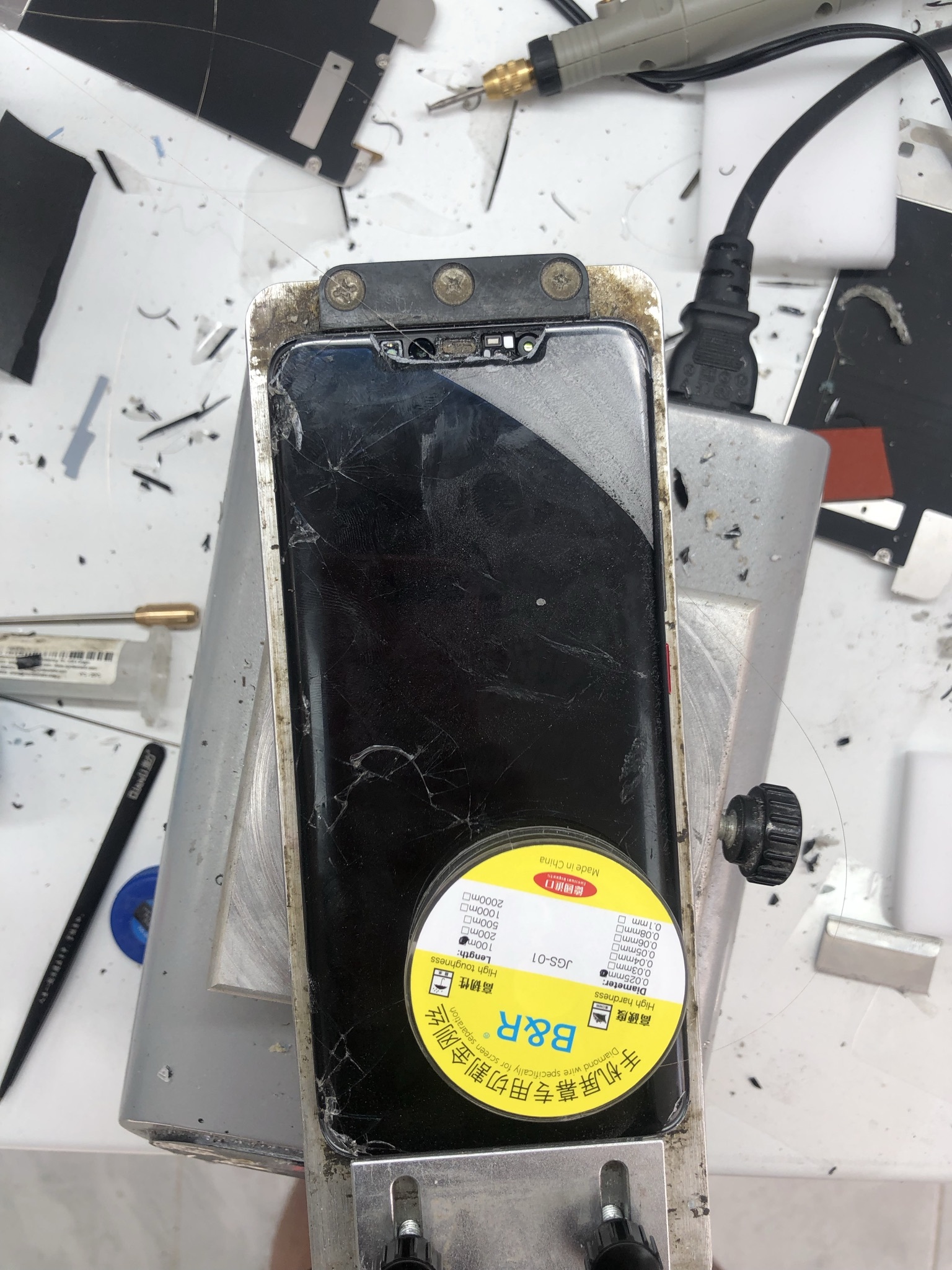 Huawei Mate 20 pro glass replacement. bazooka) - My, Telephone, Ремонт телефона, Huawei, Huawei mate 20, Glass replacement, Plywood, Face id, Mobile phones, Rukozhop, Longpost