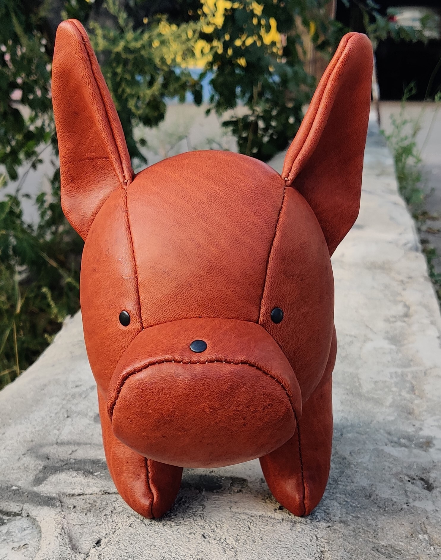 Bulldog made of handmade genuine leather - My, Needlework without process, Leather products, Bulldog, Longpost, With your own hands