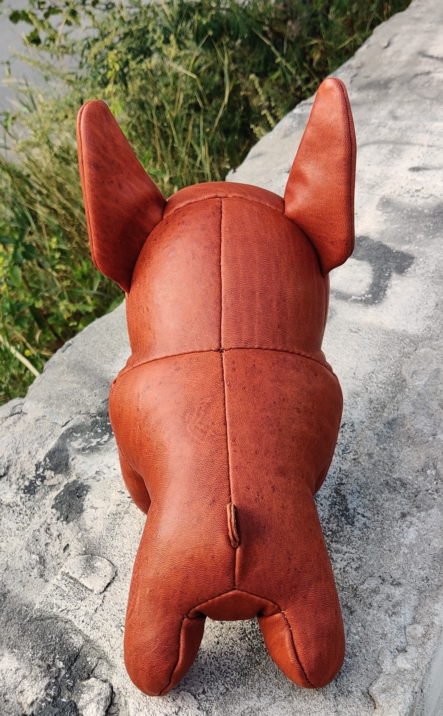 Bulldog made of handmade genuine leather - My, Needlework without process, Leather products, Bulldog, Longpost, With your own hands