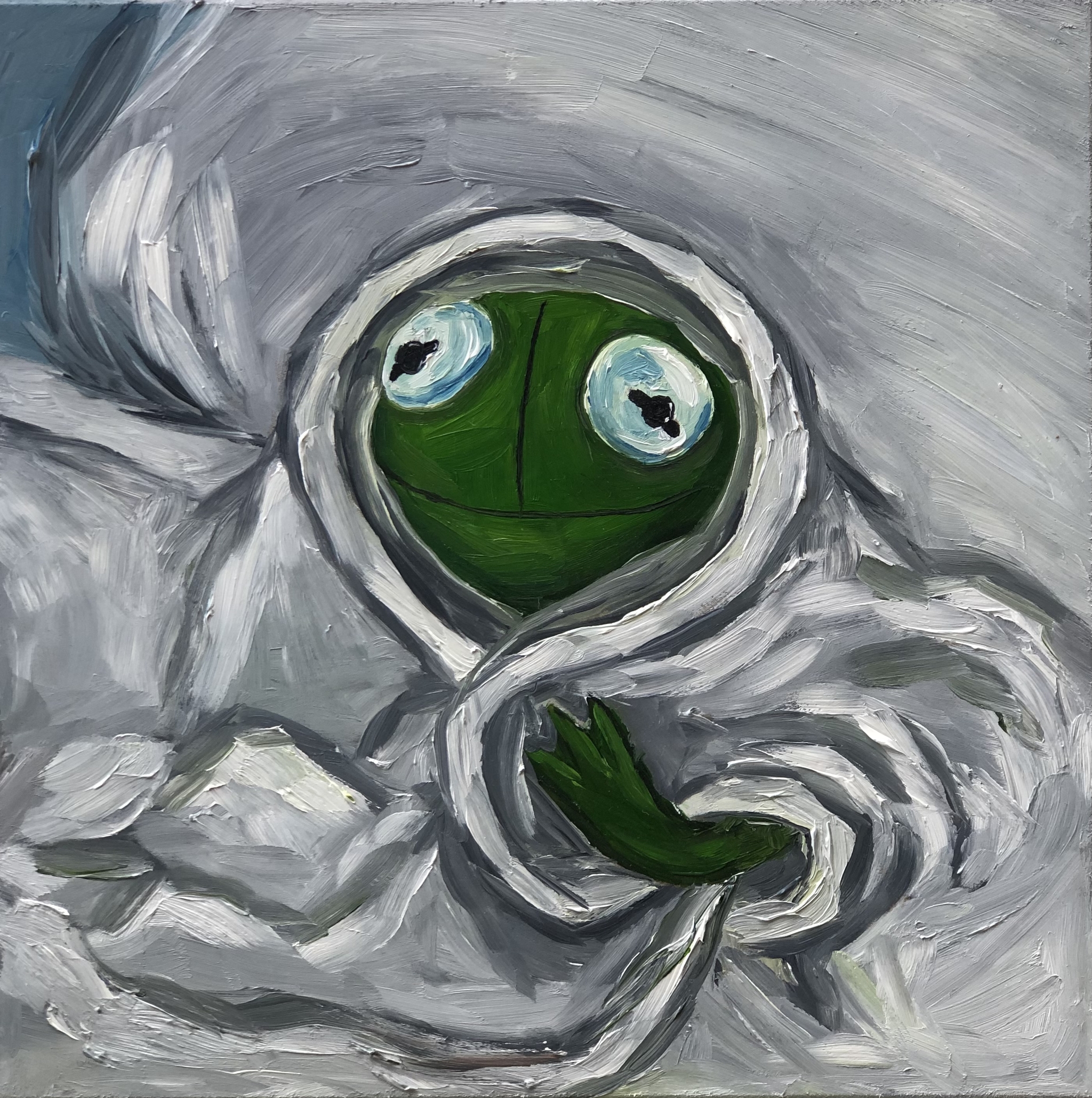 My frogs - My, Oil painting, Frogs, Sesame street, Kermit the Frog, Elmo, Painting, Longpost