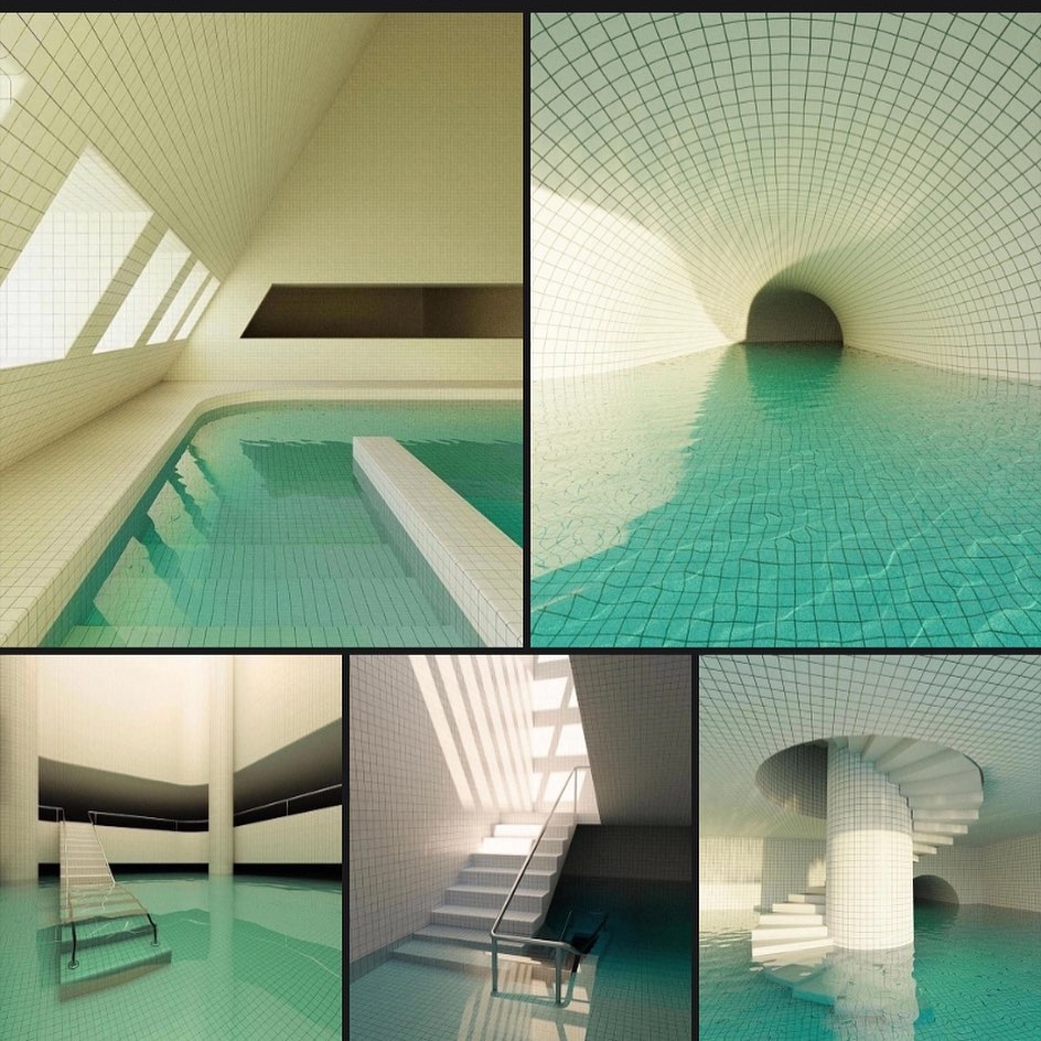 Endless labyrinth of pools - Swimming pool, Maze, Phobia, Dream, Dream