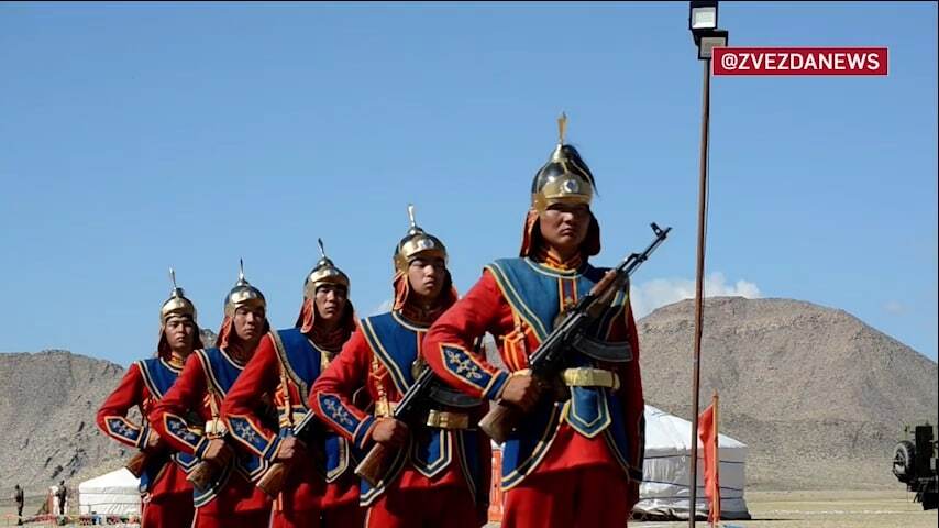 Guard of honor of Mongolia at the opening ceremony of the joint Russian-Mongolian exercises Selenga-2022 - Mongolia, Russia, Military training, Military uniform