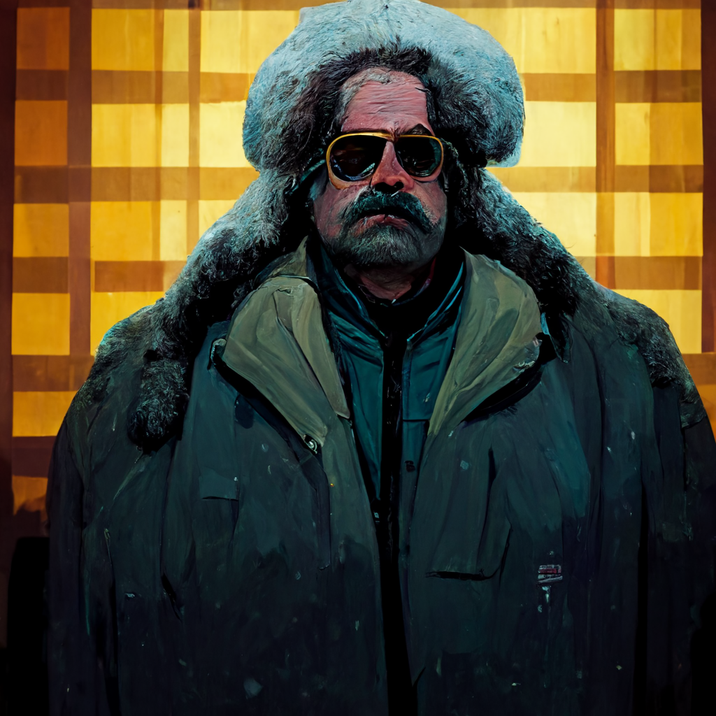 Big Lebowski in winter Russia - Нейронные сети, Midjourney, Computer graphics, Artificial Intelligence, The Big Lebowski, Snow, Russia