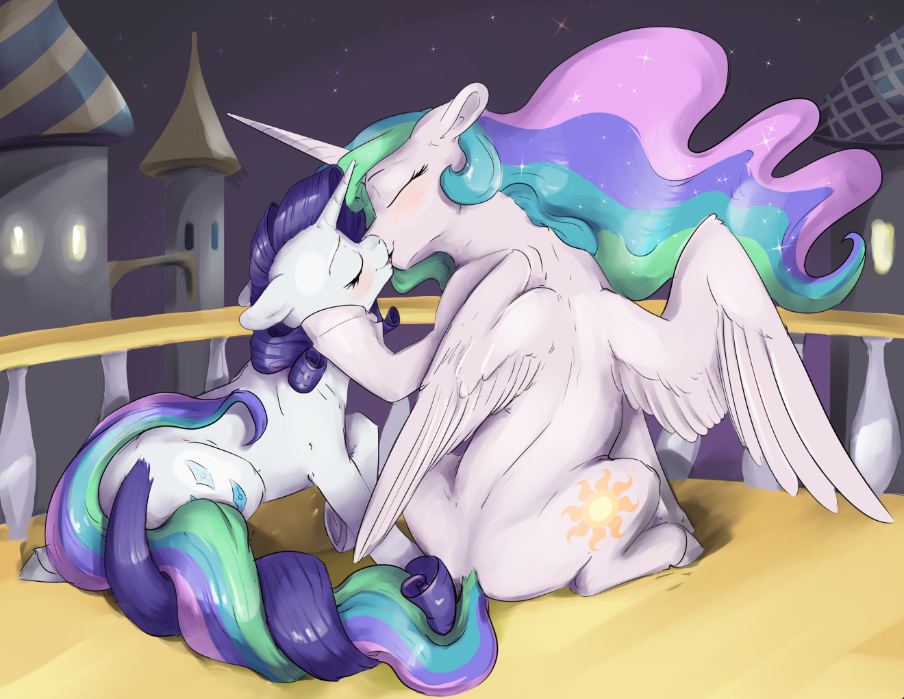 Белые Лошади - My Little Pony, Rarity, Princess Celestia, Silfoe, Шиппинг, MLP Lesbian