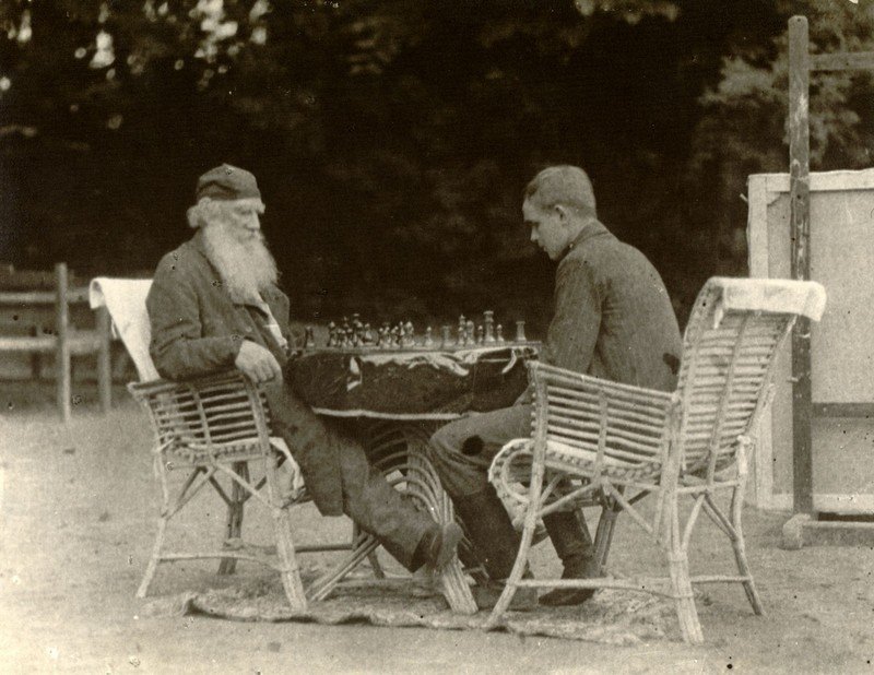 Leo Tolstoy at play. Photo - Quotes, A life, Writers, Wisdom, Literature, Philosophy, The photo, Lev Tolstoy, Thoughts, Writing, Sport, Tennis, Skates, Chess, A bike, Longpost